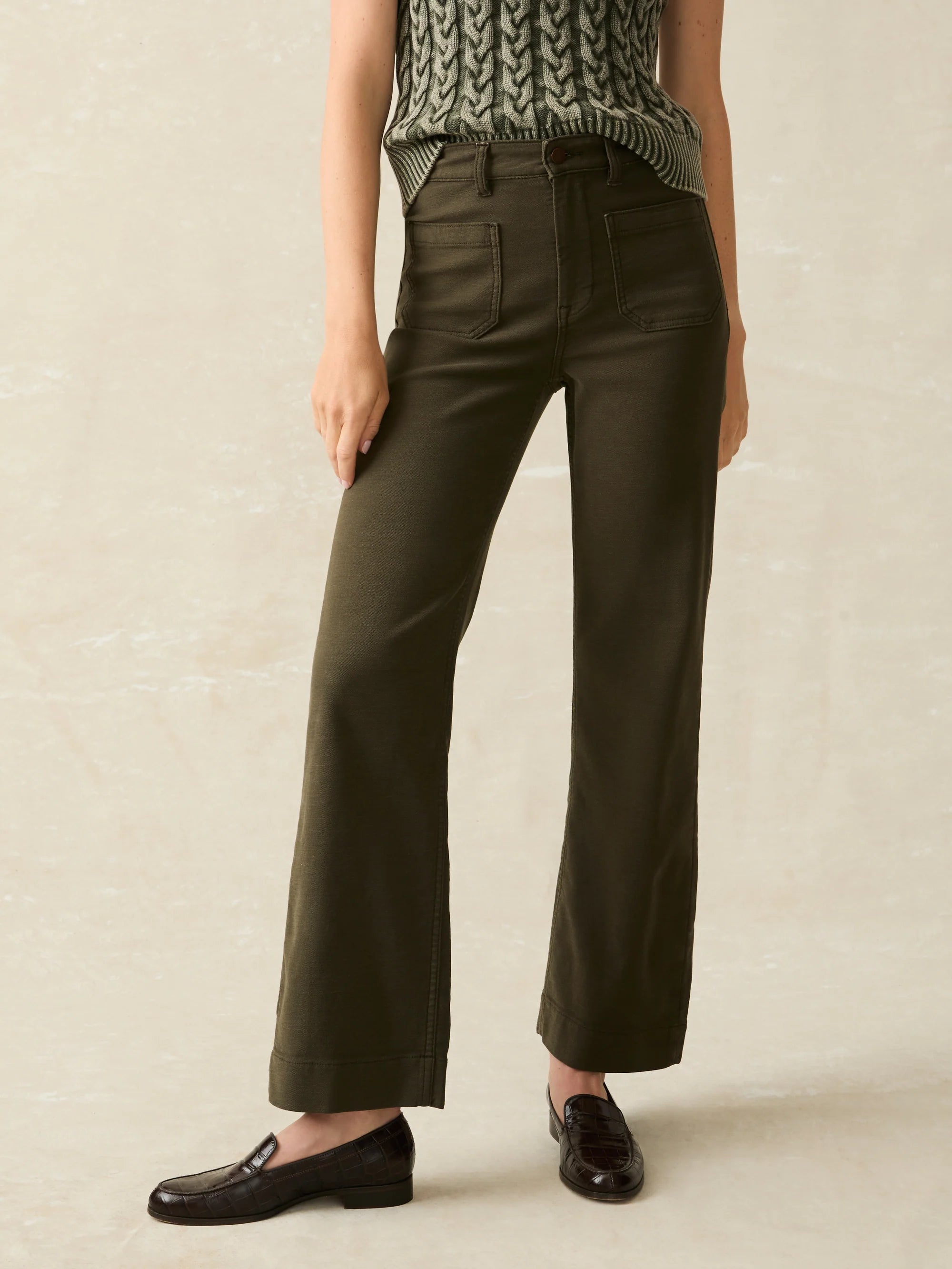 Stretch Terry Patch Pocket Full Length Pant