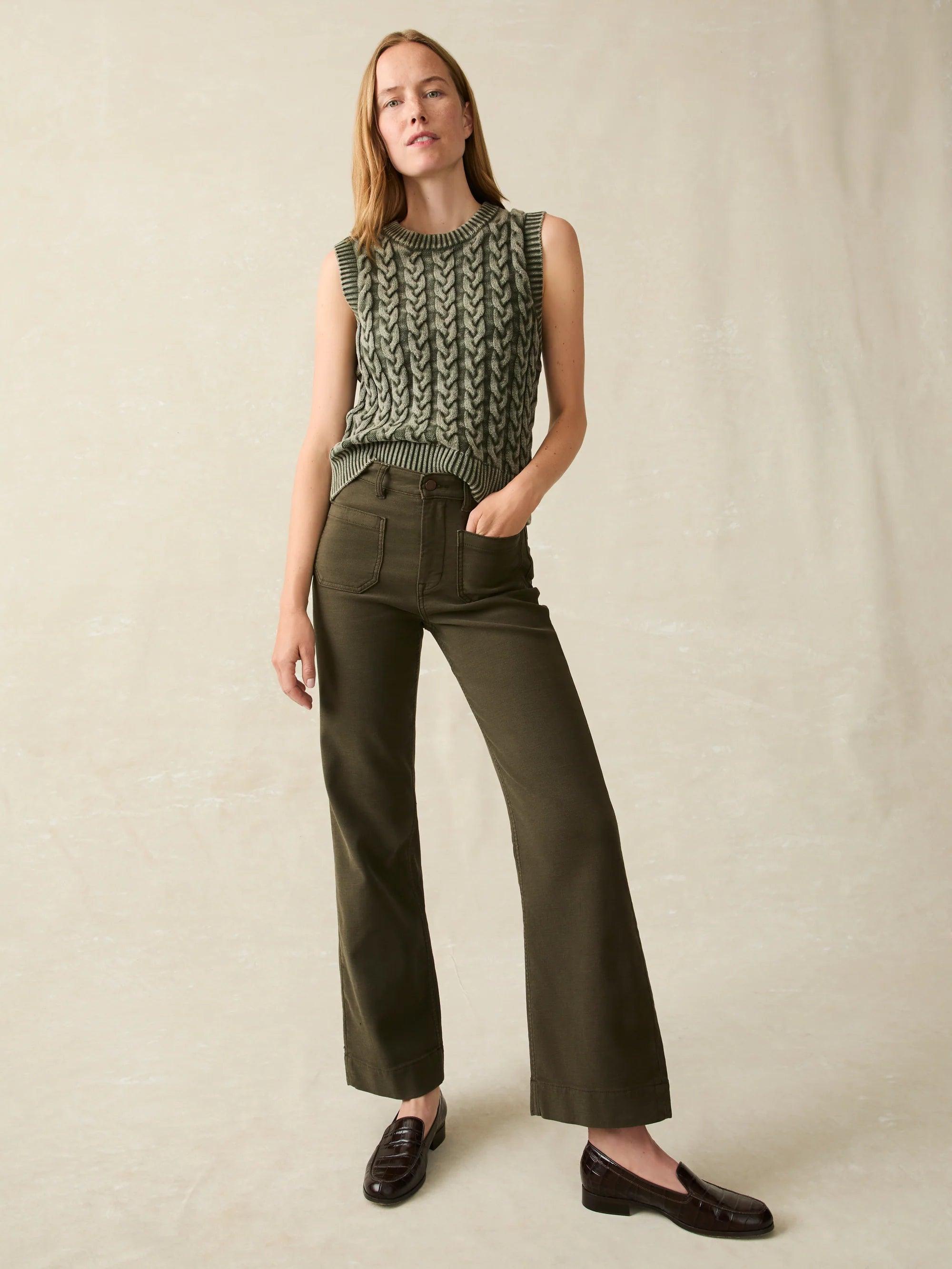 Stretch Terry Patch Pocket Full Length Pant