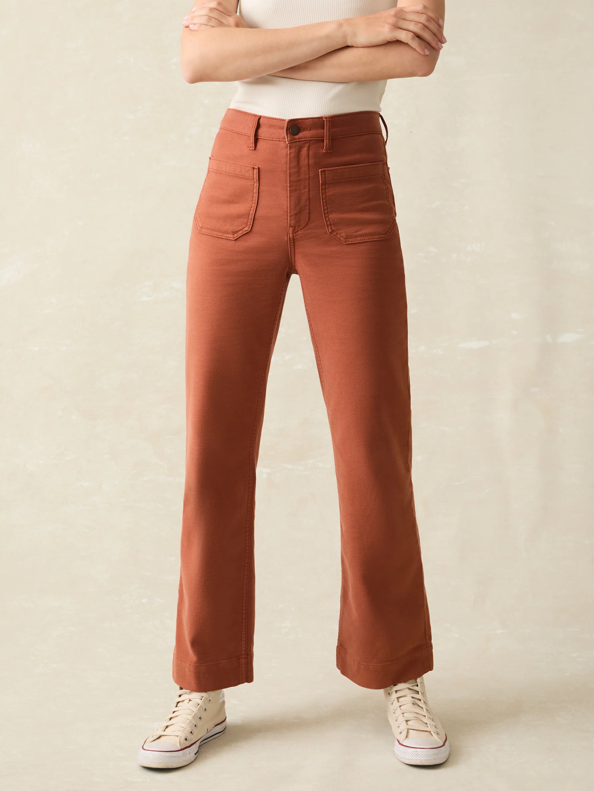 Stretch Terry Patch Pocket Full Length Pant