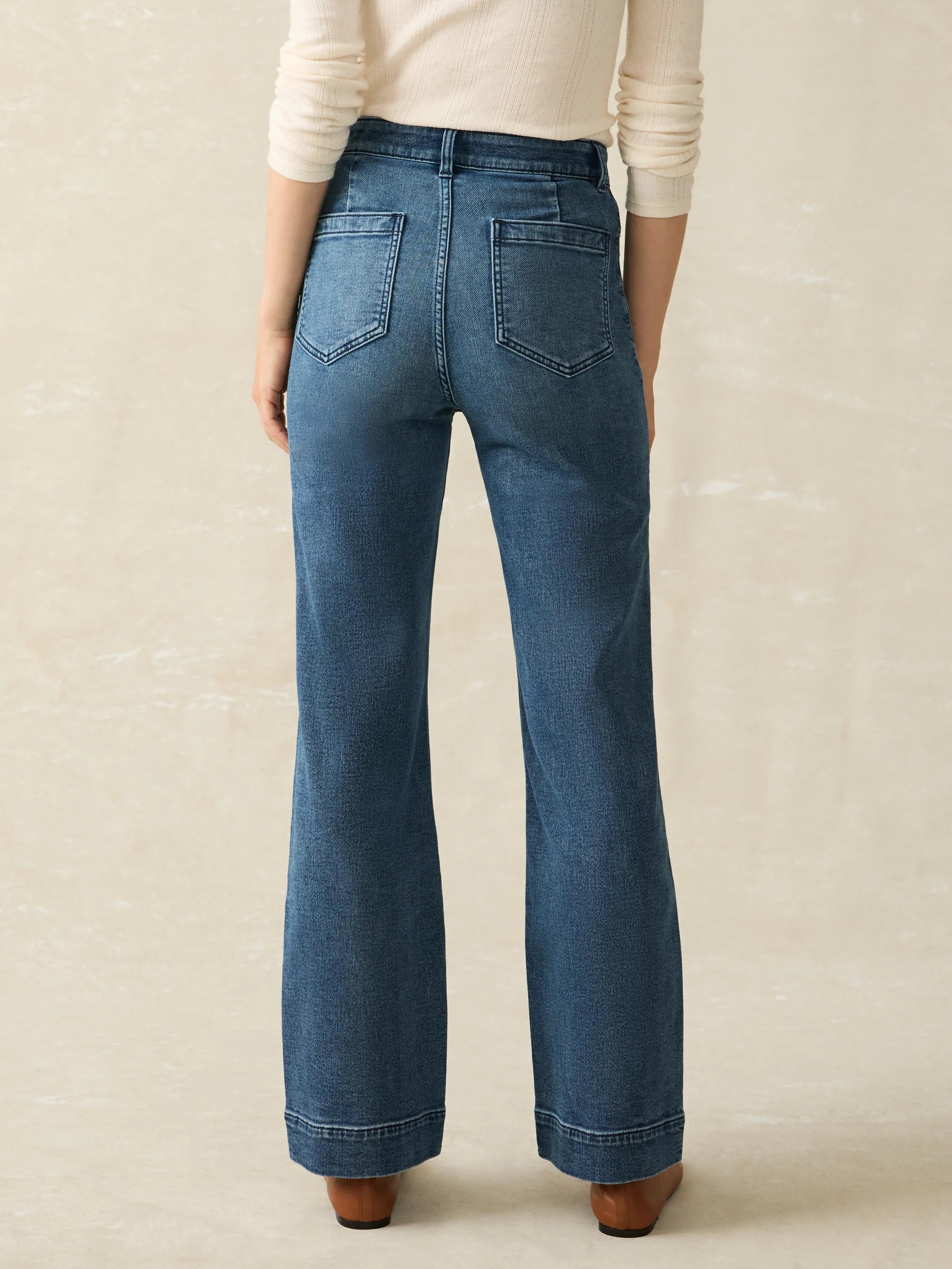 Stretch Terry Patch Pocket Full Length Pant - Riverton Wash