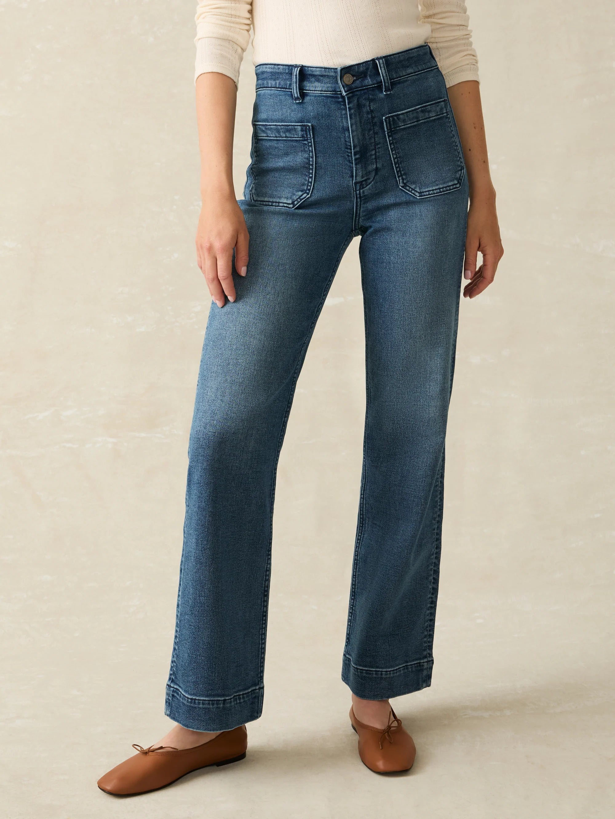 Stretch Terry Patch Pocket Full Length Pant