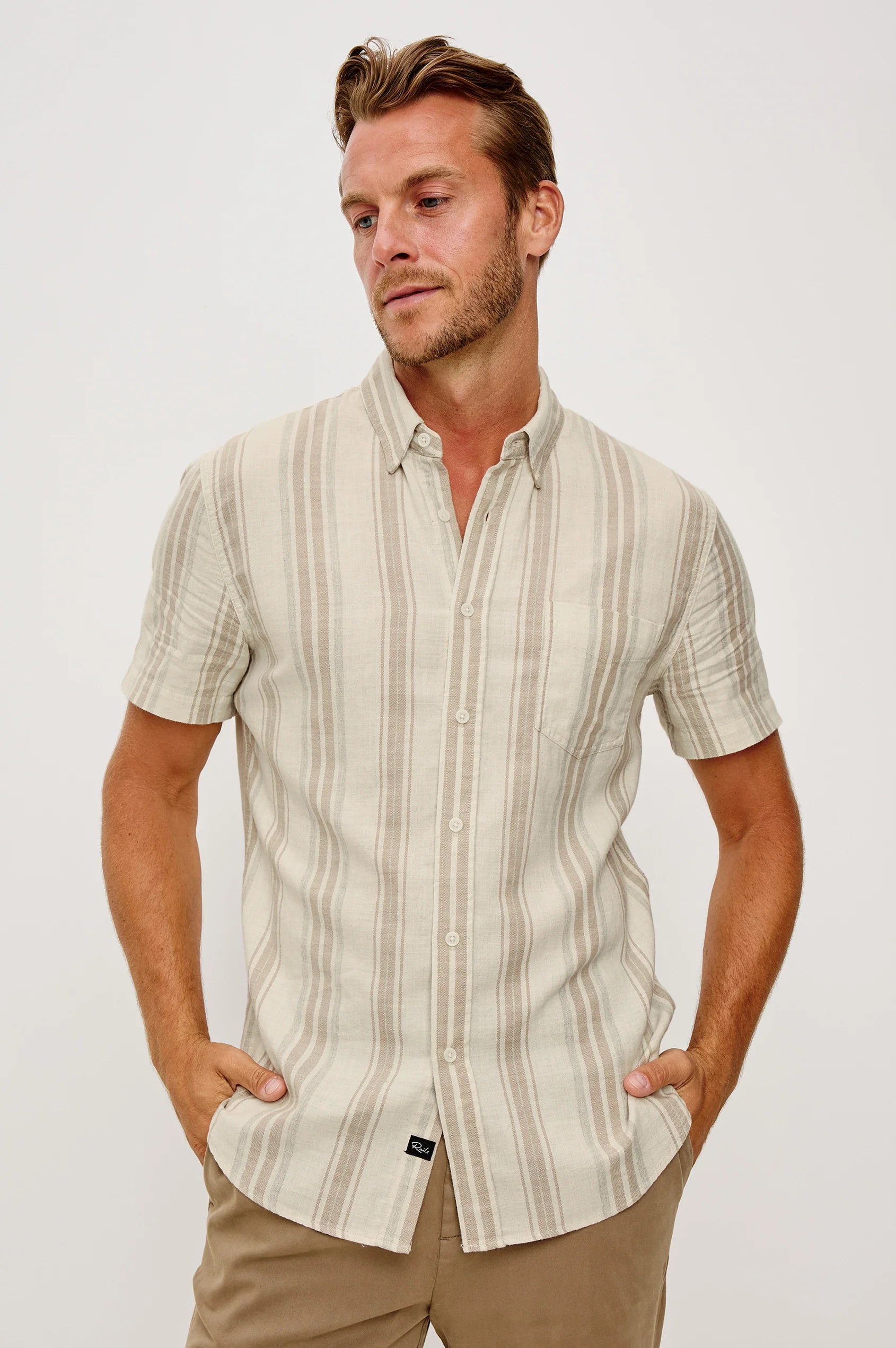Fairfax Shirt - Heather Dune Stripe