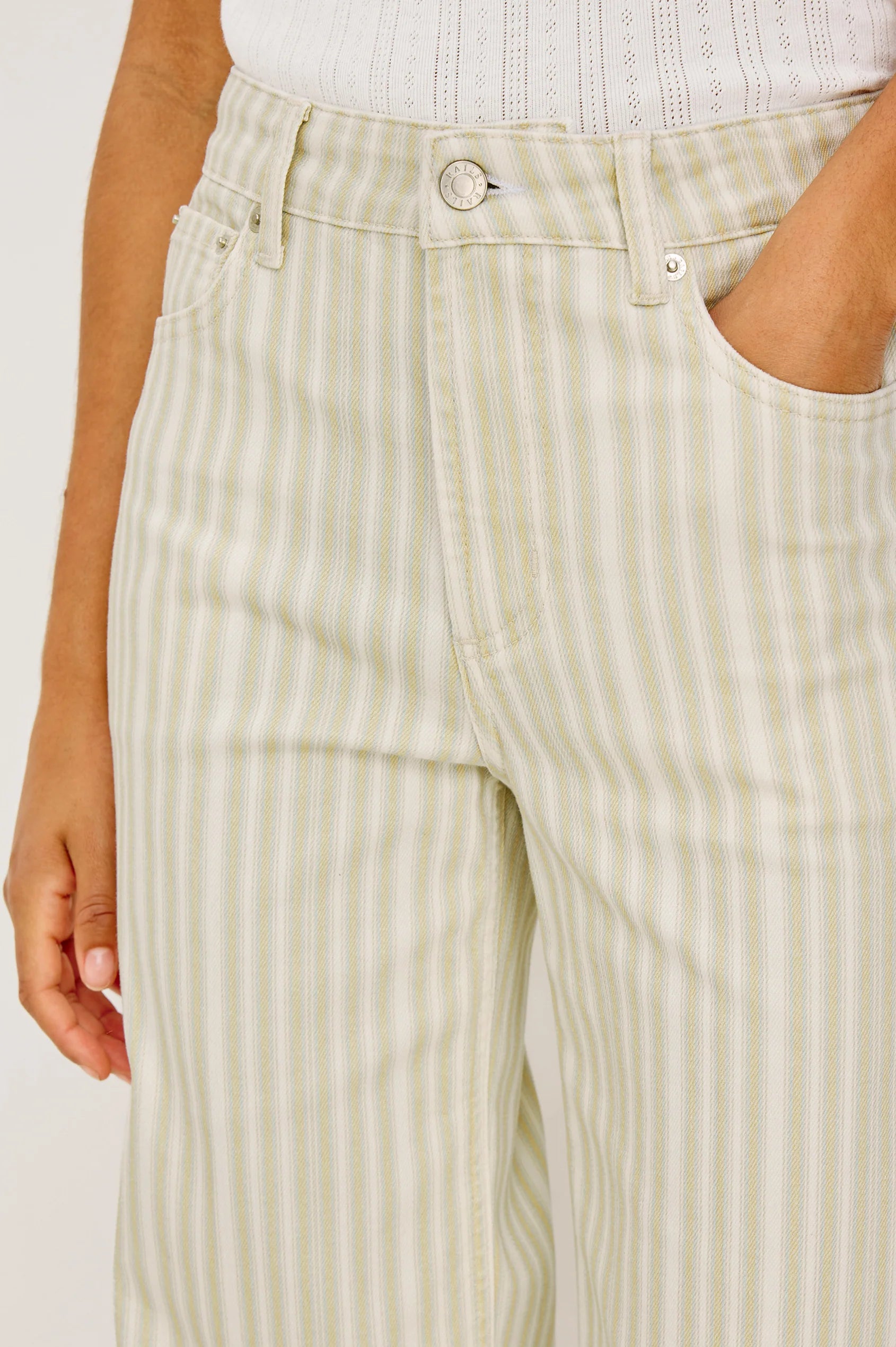Getty Crop Wide Leg - Malibu Stripe