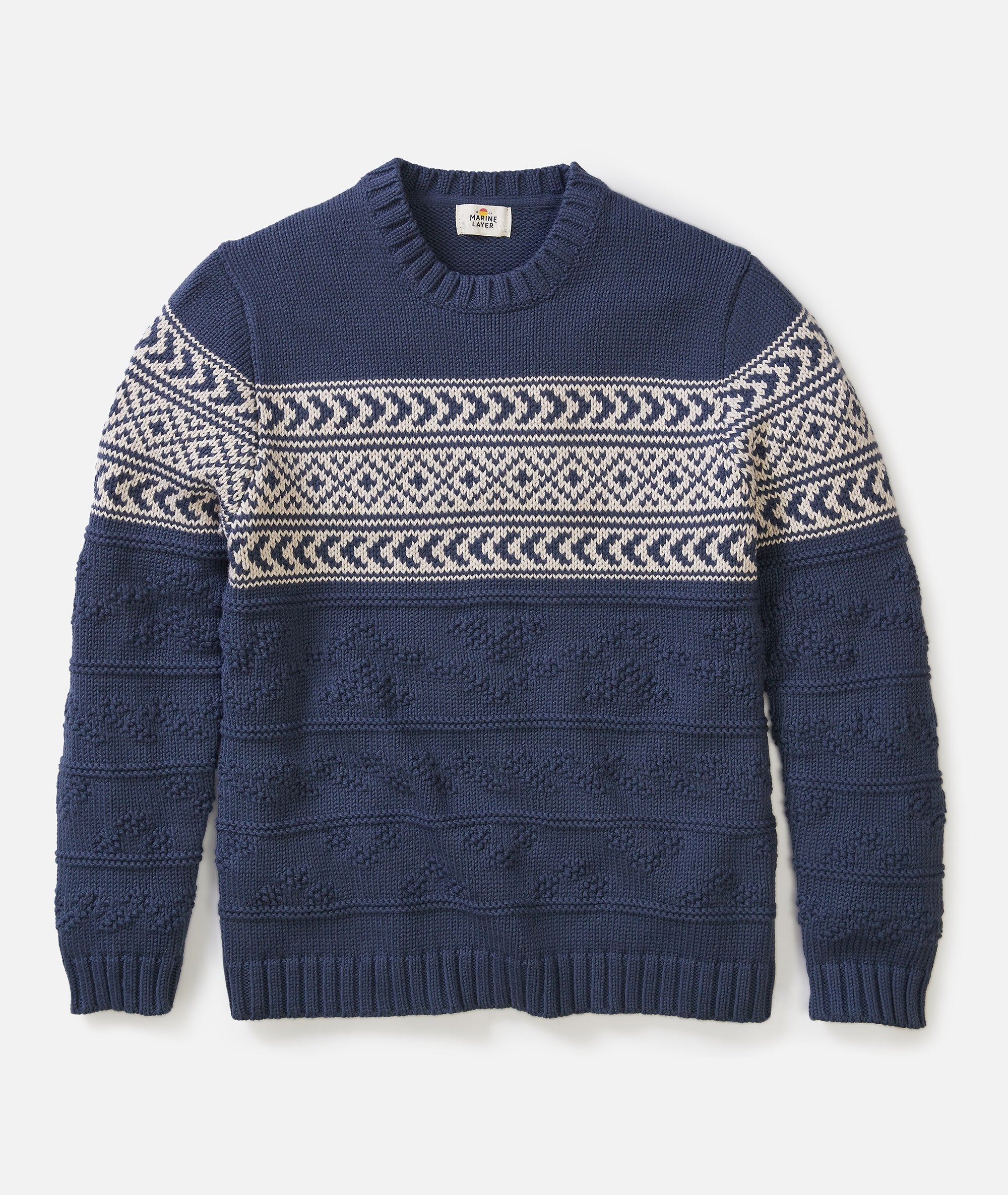 Erik Textured Sweater - Navy