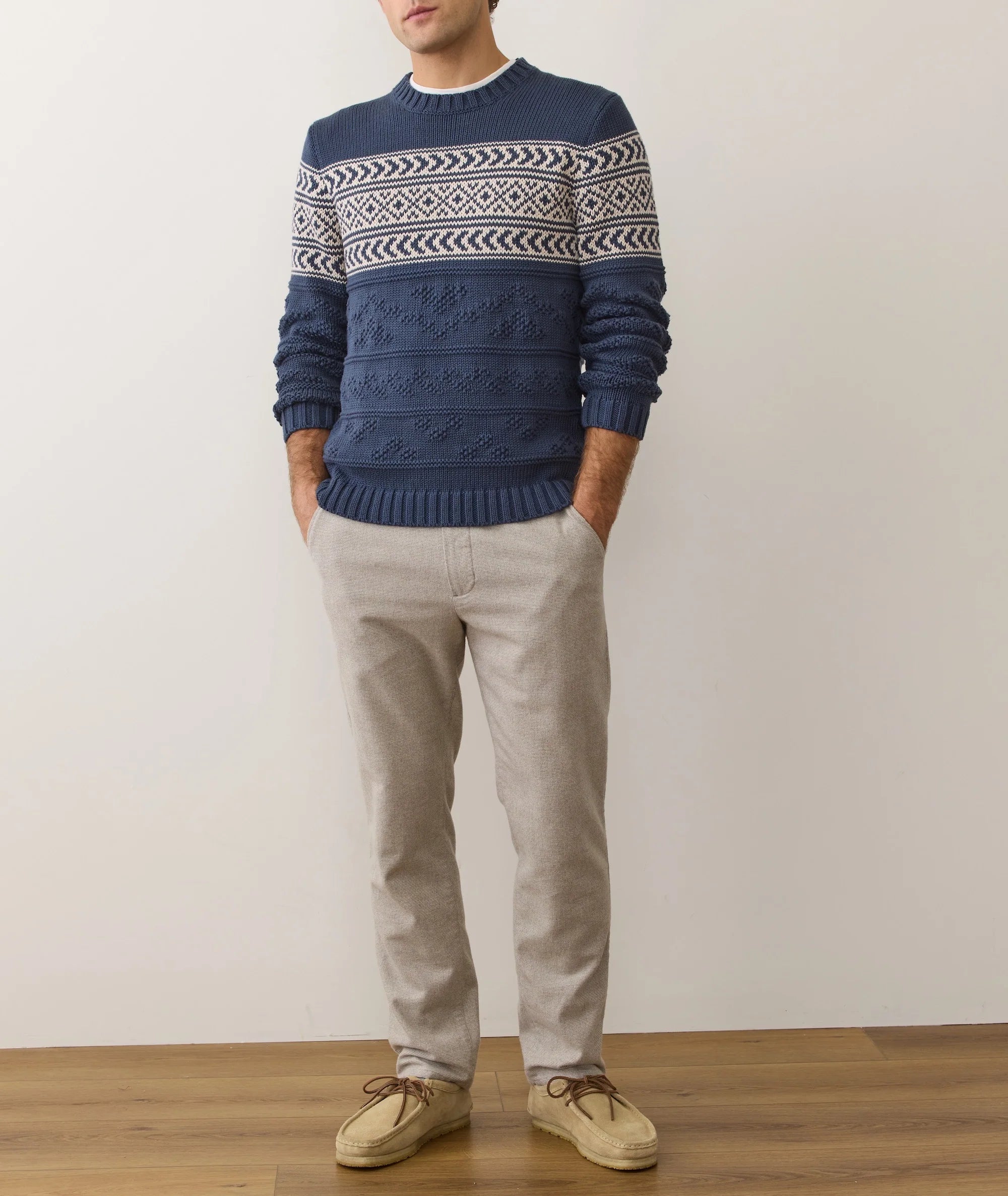 Erik Textured Sweater - Navy