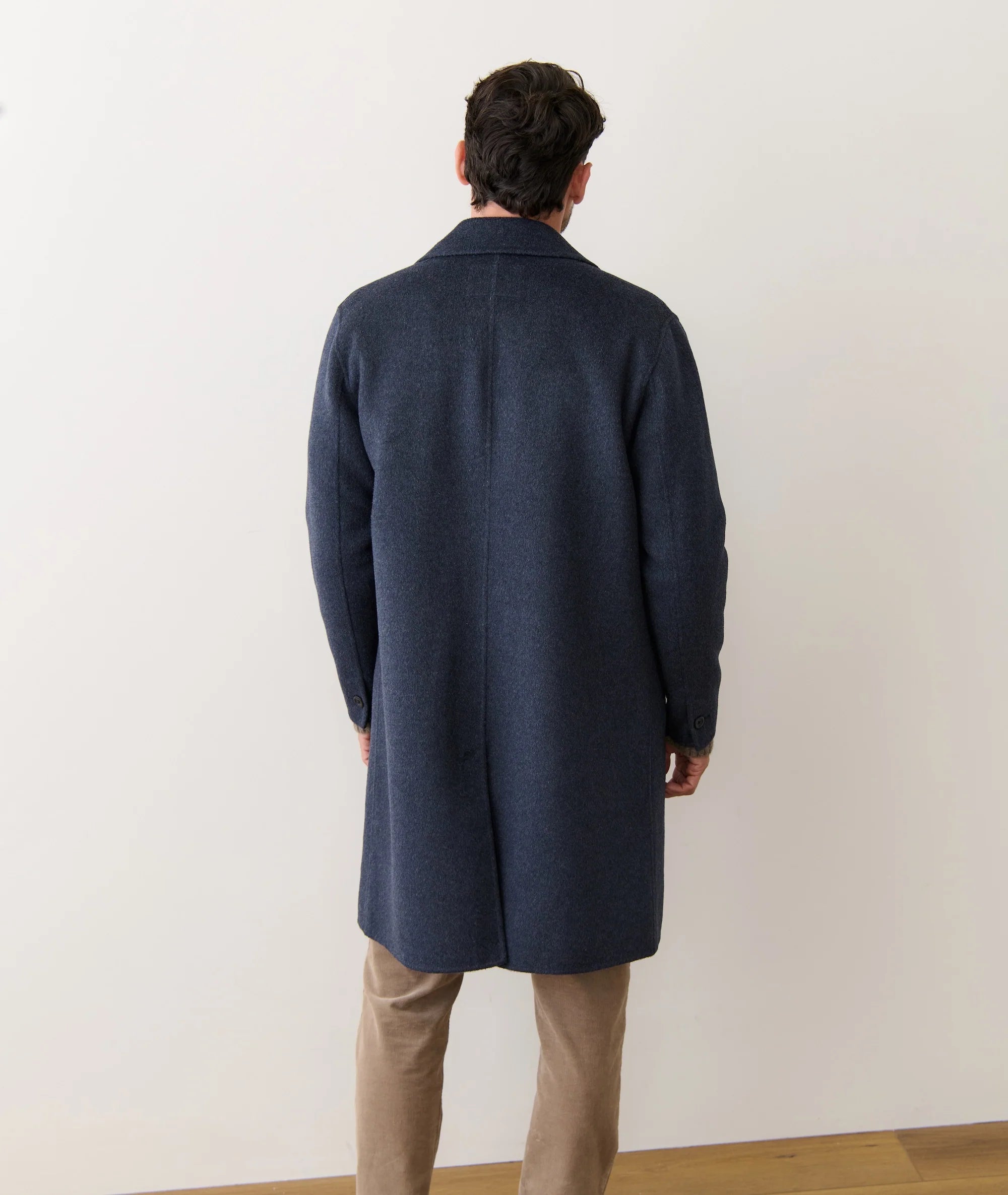 Irving Wool Longline Coat - Navy Heather
