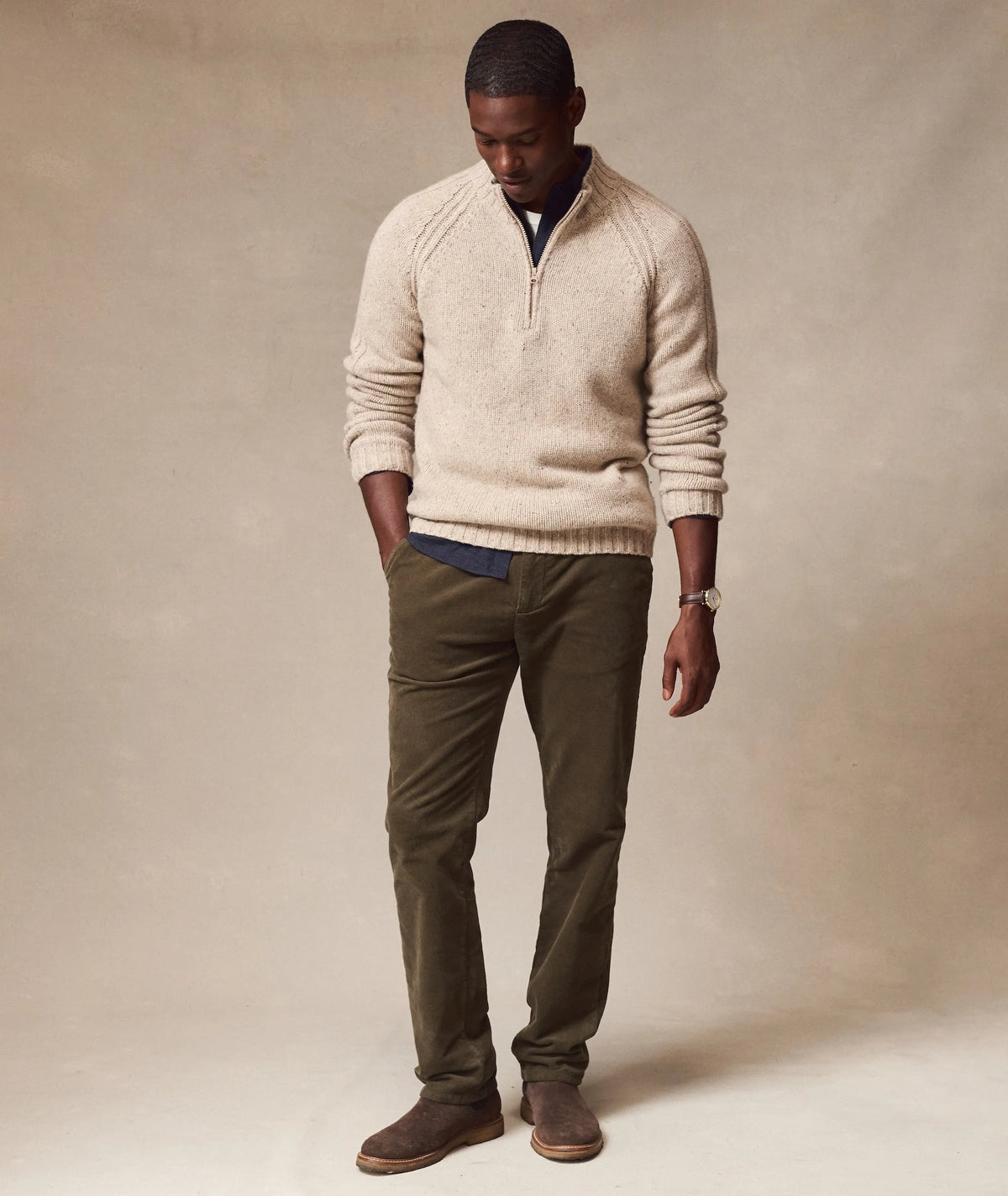 Coastal Merino Quarter Zip - Ryewater
