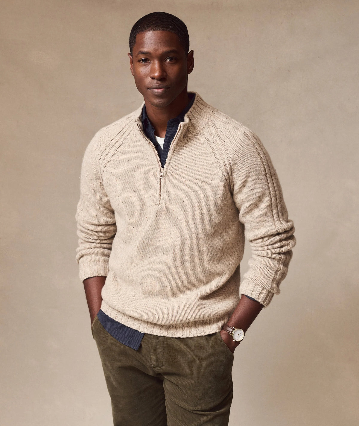 Coastal Merino Quarter Zip - Ryewater