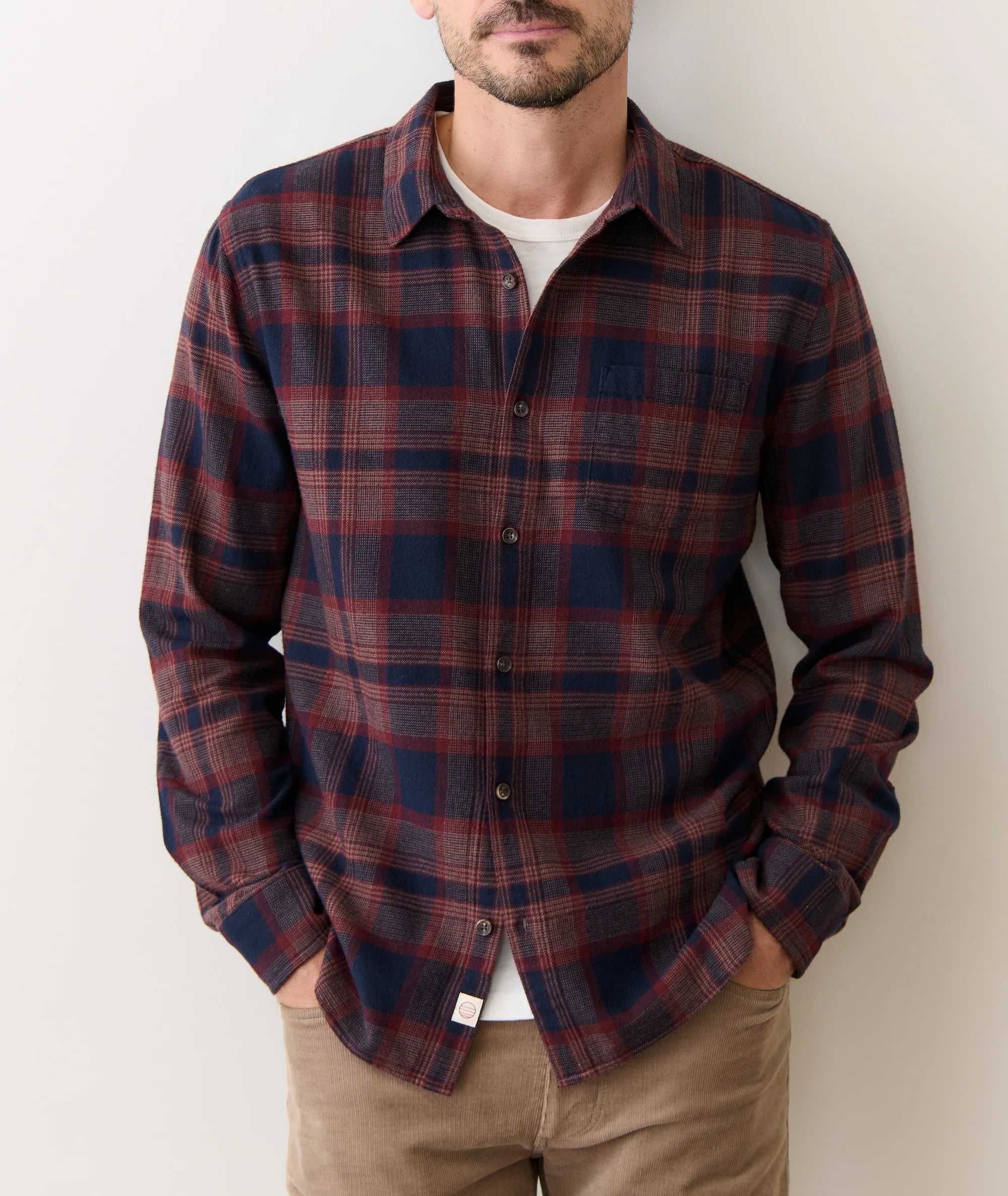 Tahoe Flannel Shirt - Navy/Burgundy Plaid