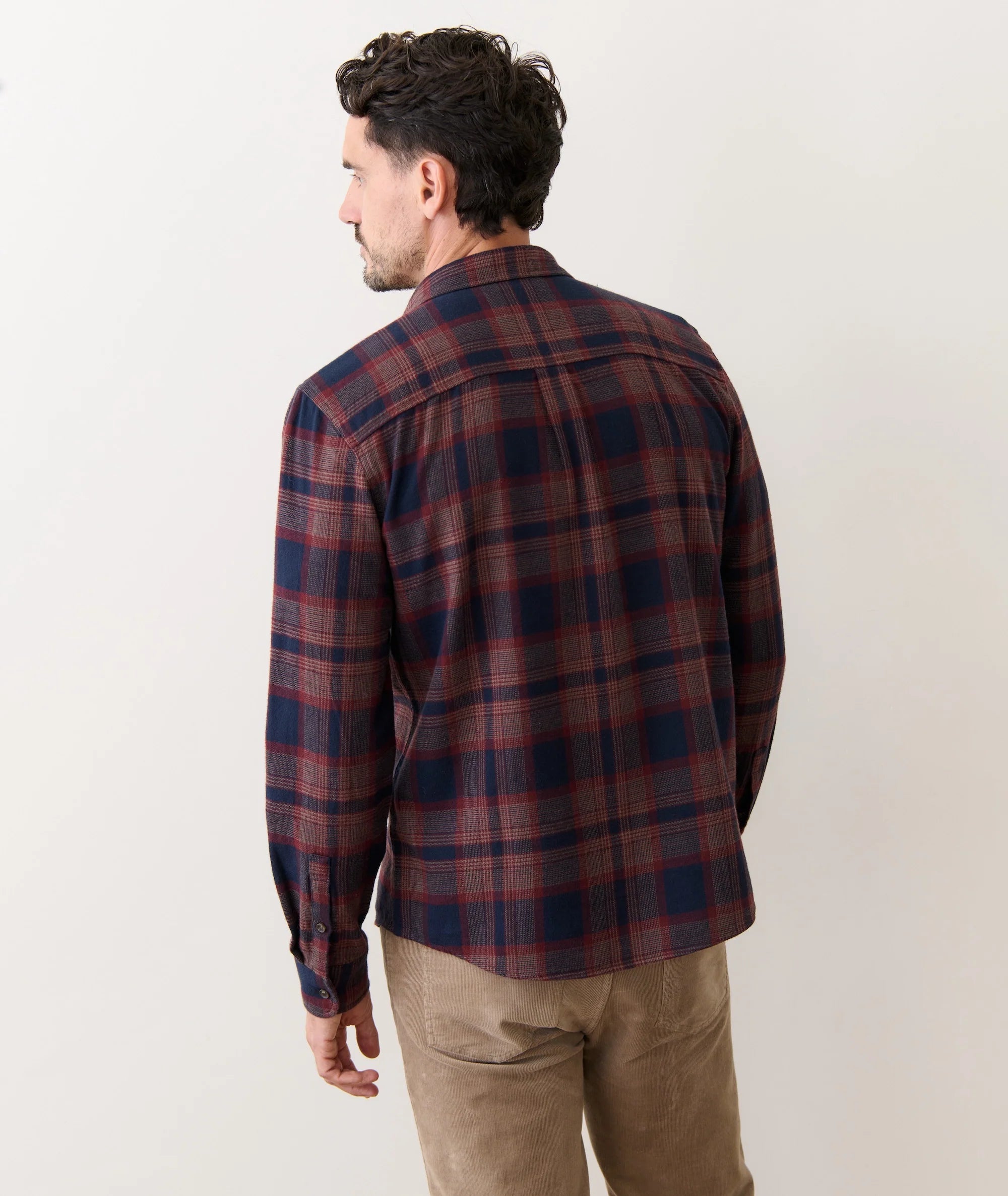 Tahoe Flannel Shirt - Navy/Burgundy Plaid