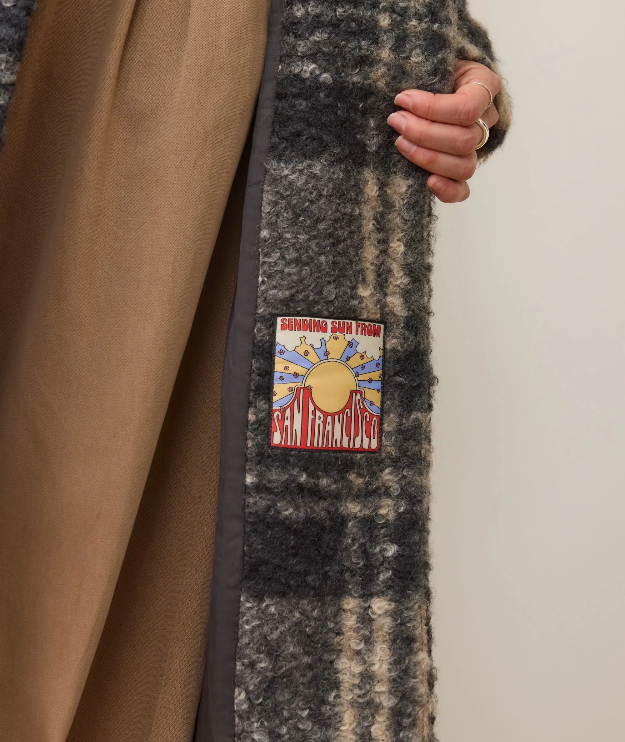 Aspen Coat - Black/Oat Plaid