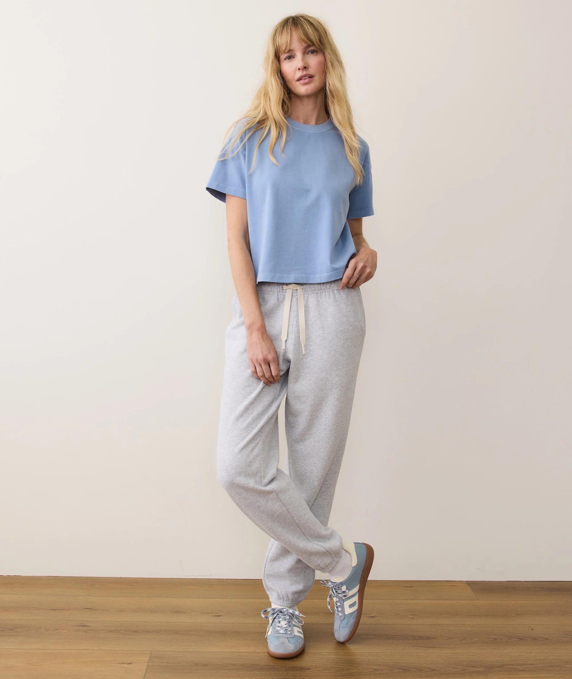 Luxe Jersey Crew Tee - Coastal Blue