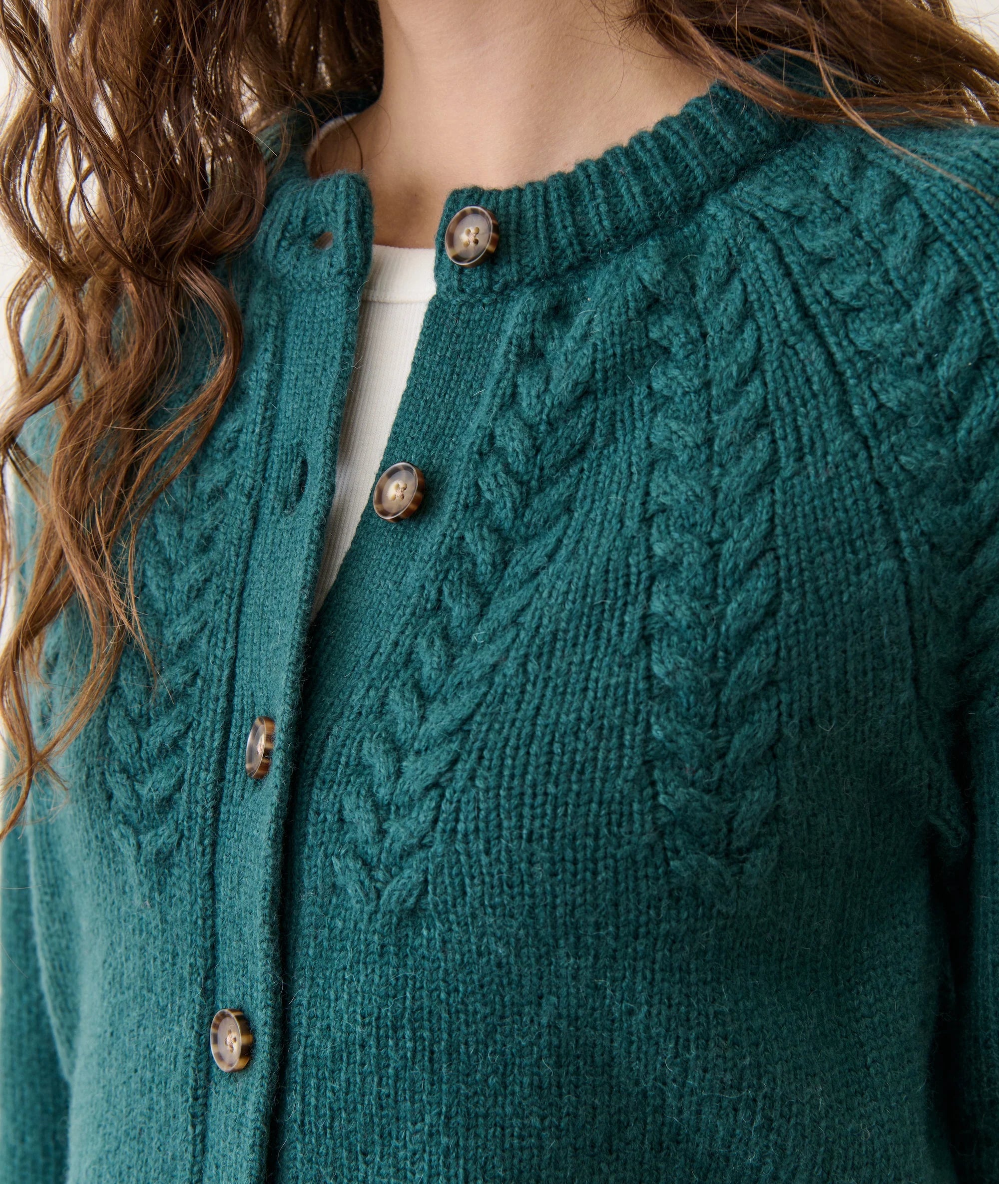 Everly Cable Knit Cardigan - Deep Sea