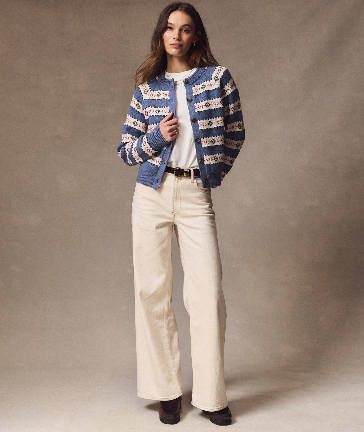 Fiorella Fair Isle Cardigan - French Blue