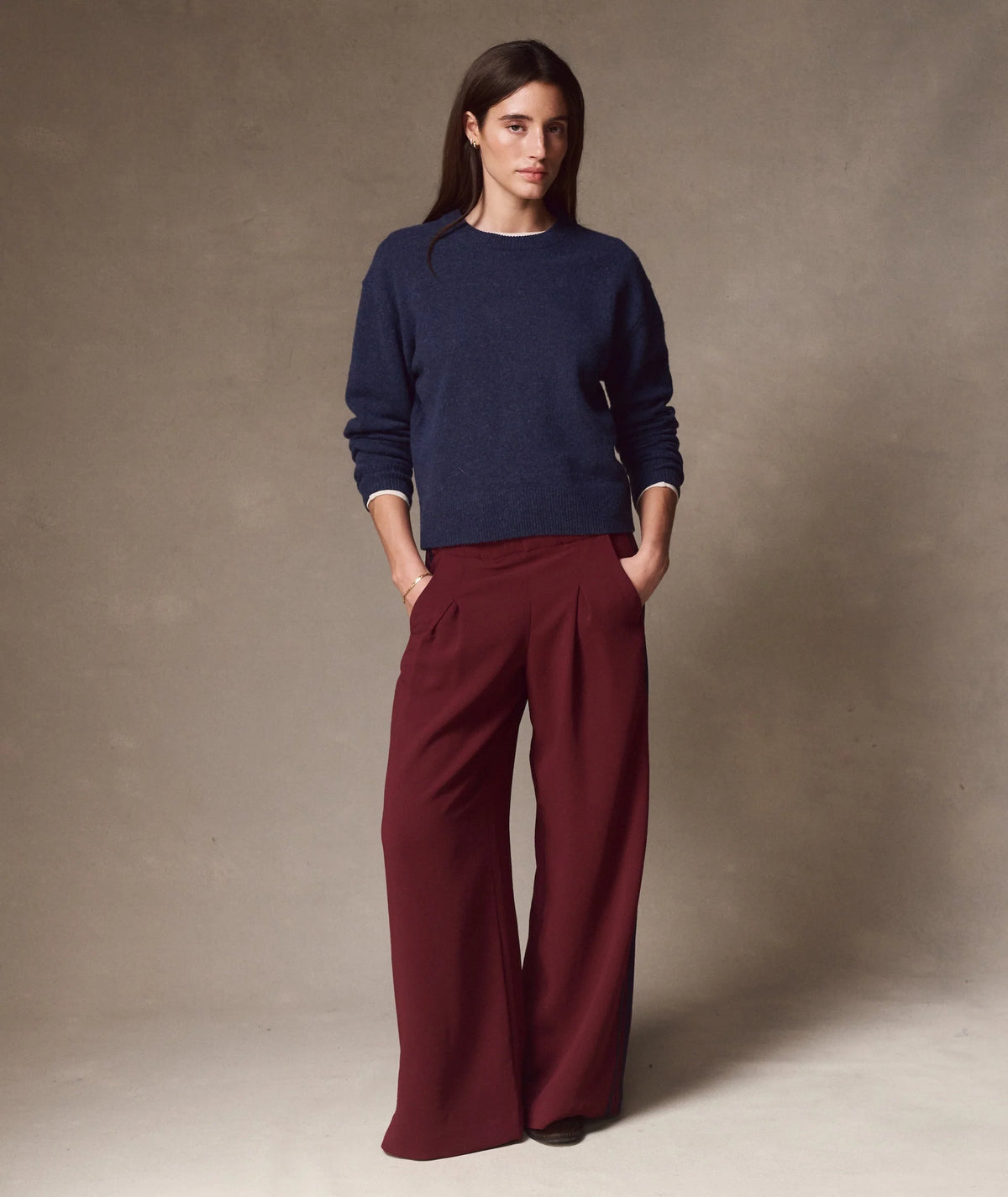 Coastal Merino Crewneck Sweater - Navy