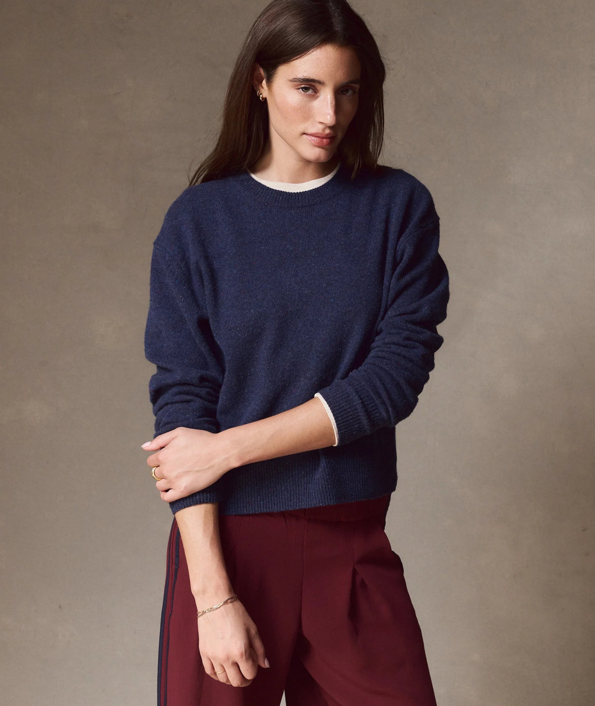 Coastal Merino Crewneck Sweater - Navy