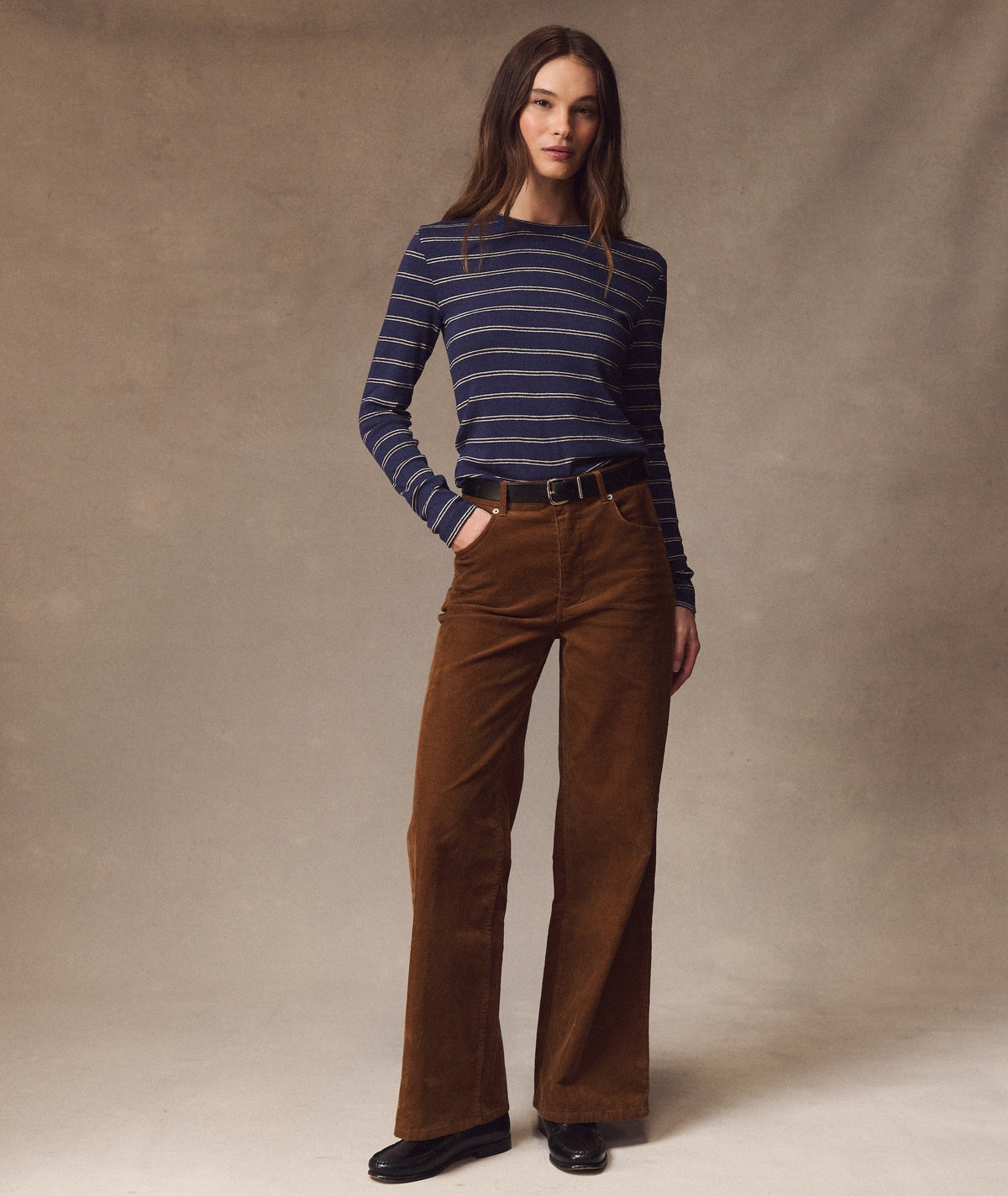 Mini Rib Long Sleeve Crew Tee - Twilight