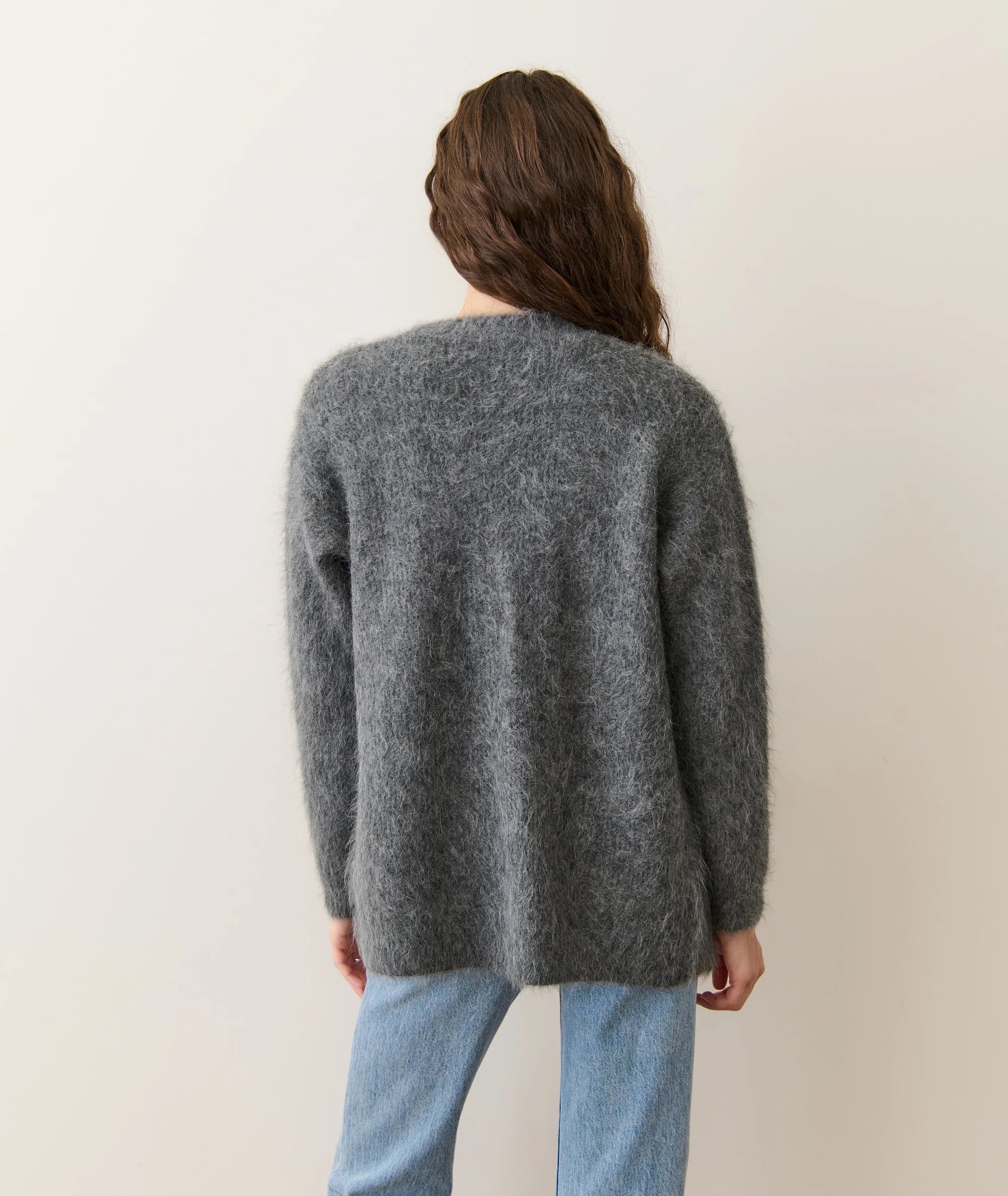 Suri Alpaca Oversized Cardigan - Charcoal