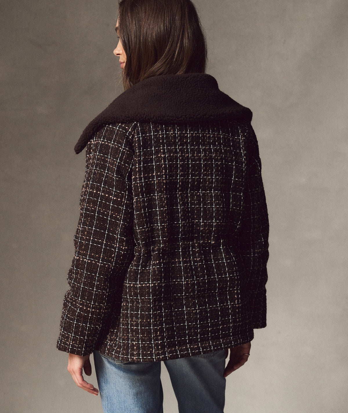 Sutton Tweed Puffer Jacket - Java Plaid