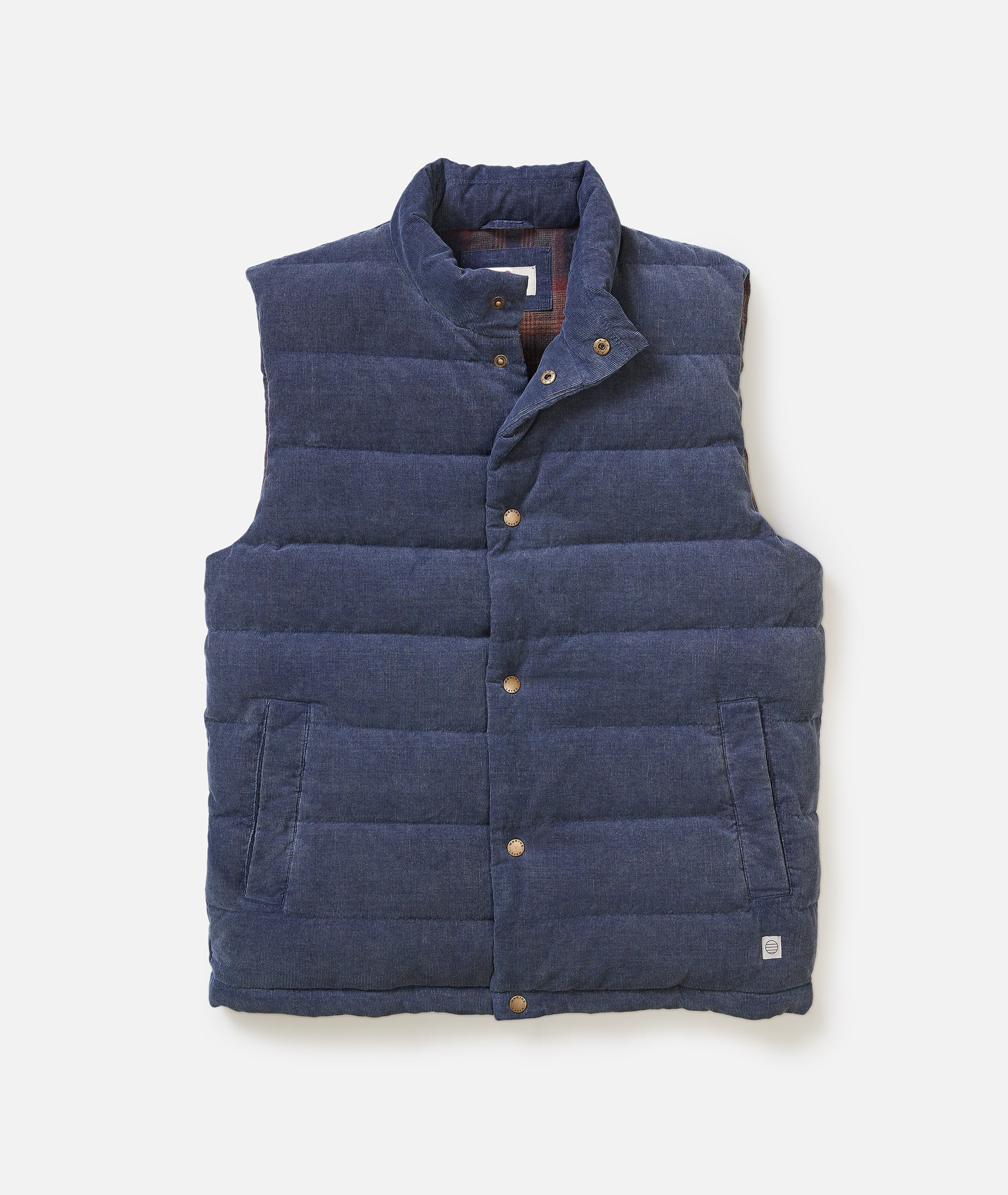 Palisades Cord Puffer Vest - Washed Indigo