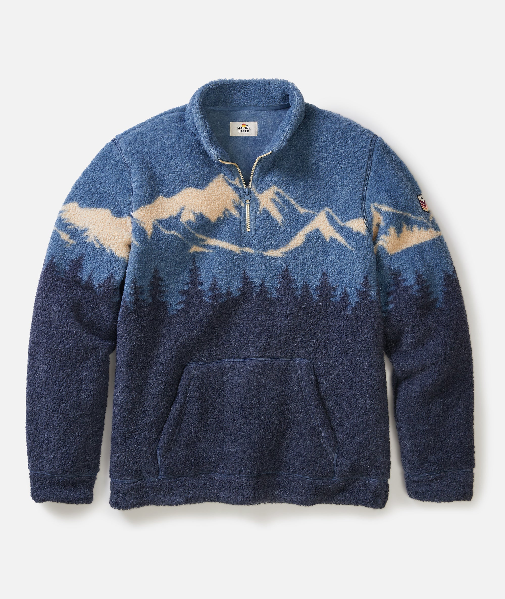 Sierra Sherpa Pullover - Blue Mountain Scene