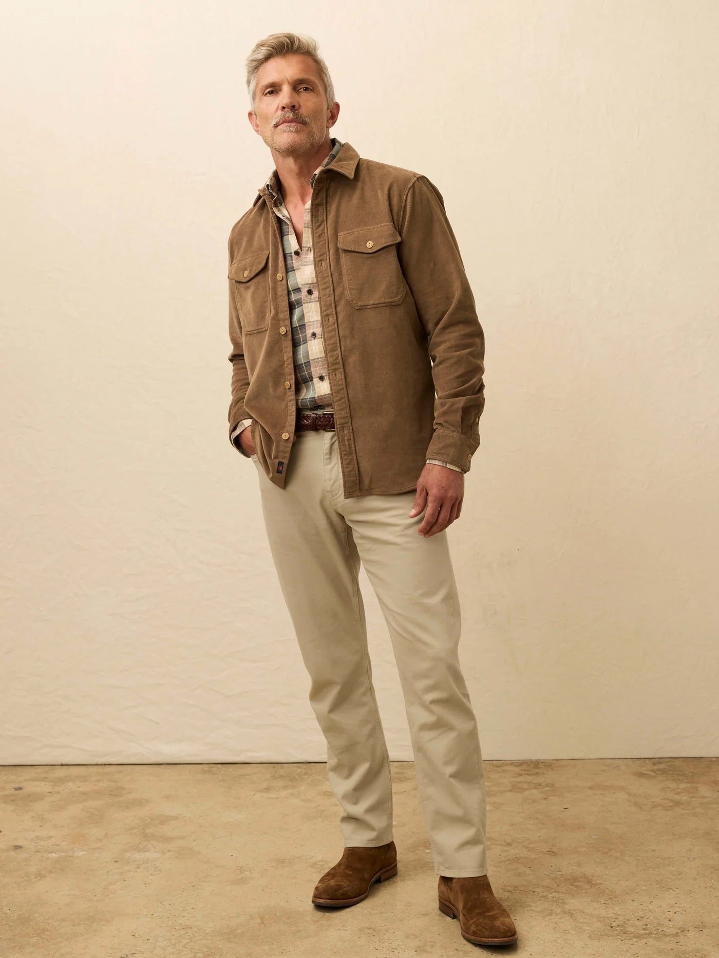 Stretch Terry Corduroy Workshirt - Timber