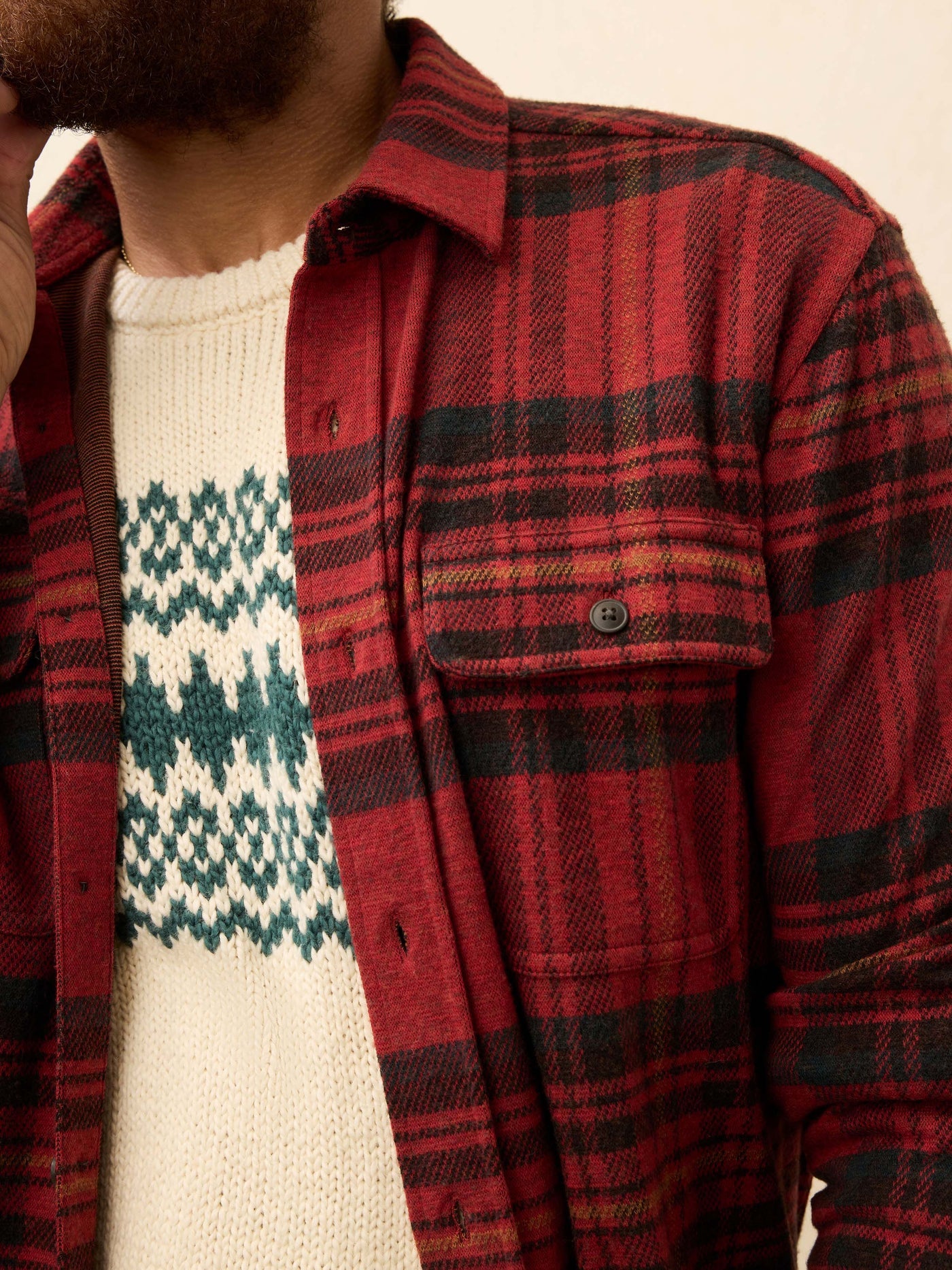 Legend™ Sweater Shirt - Red Cedar Plaid