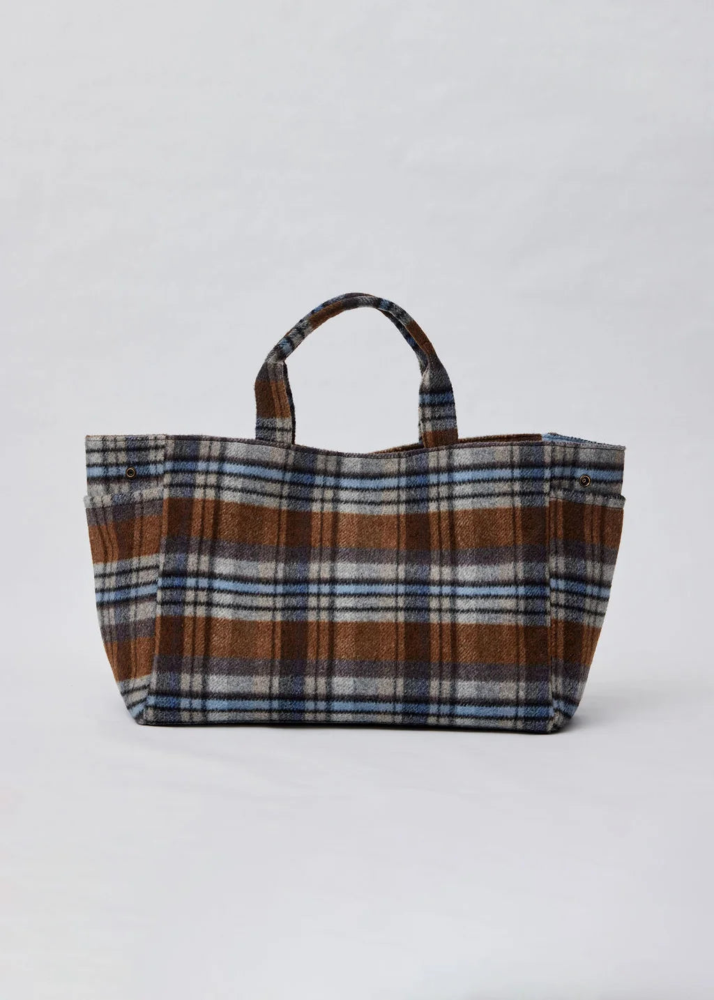 Plaid Airplane Tote - Denim/Brown Combo
