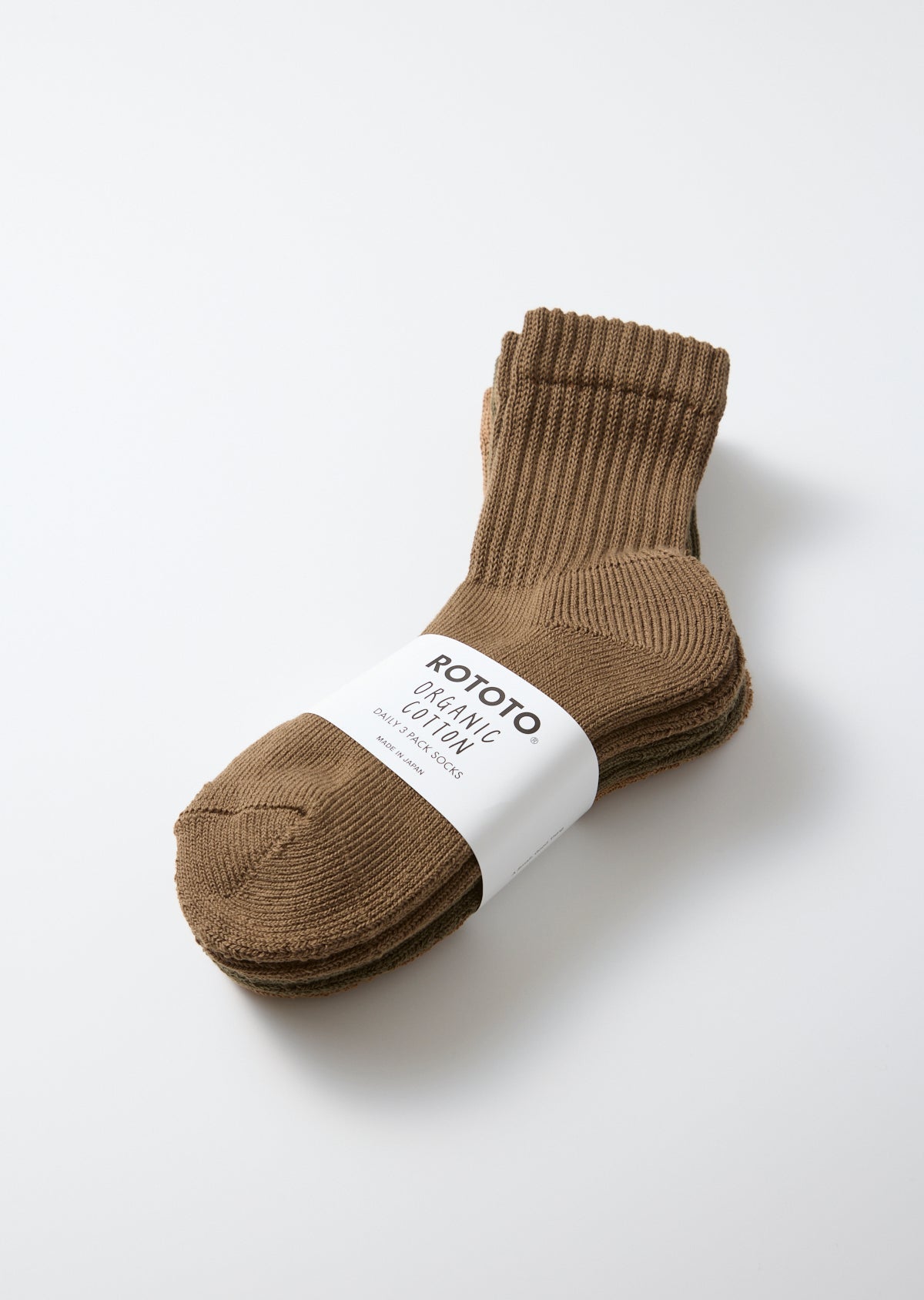 Organic Daily 3-Pack Mini Crew Socks - Khaki Tones