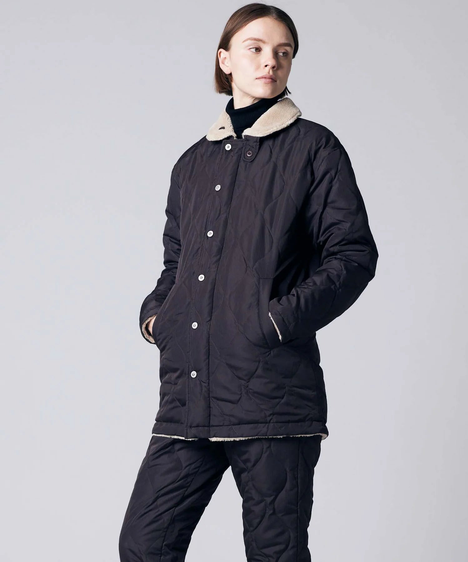 Unisex Military Reversible Down + Boa N-1 Type Jacket