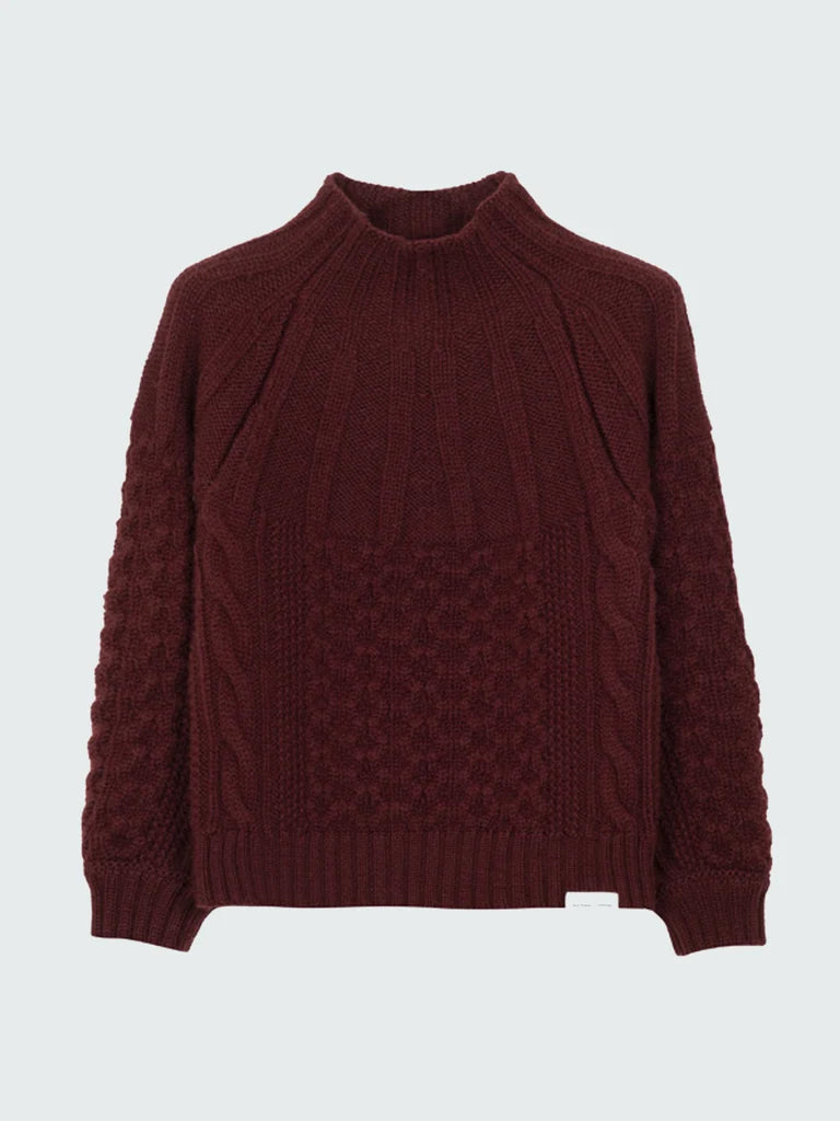 Amy Powney + Finisterre Women's Aran Knit Sweater - Cherrywood