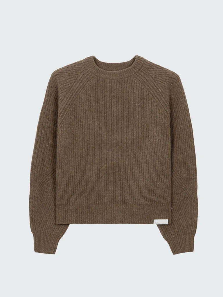 Women's Amy Powney + Finisterre Fisherman Rib Crew Neck Sweater - Earth