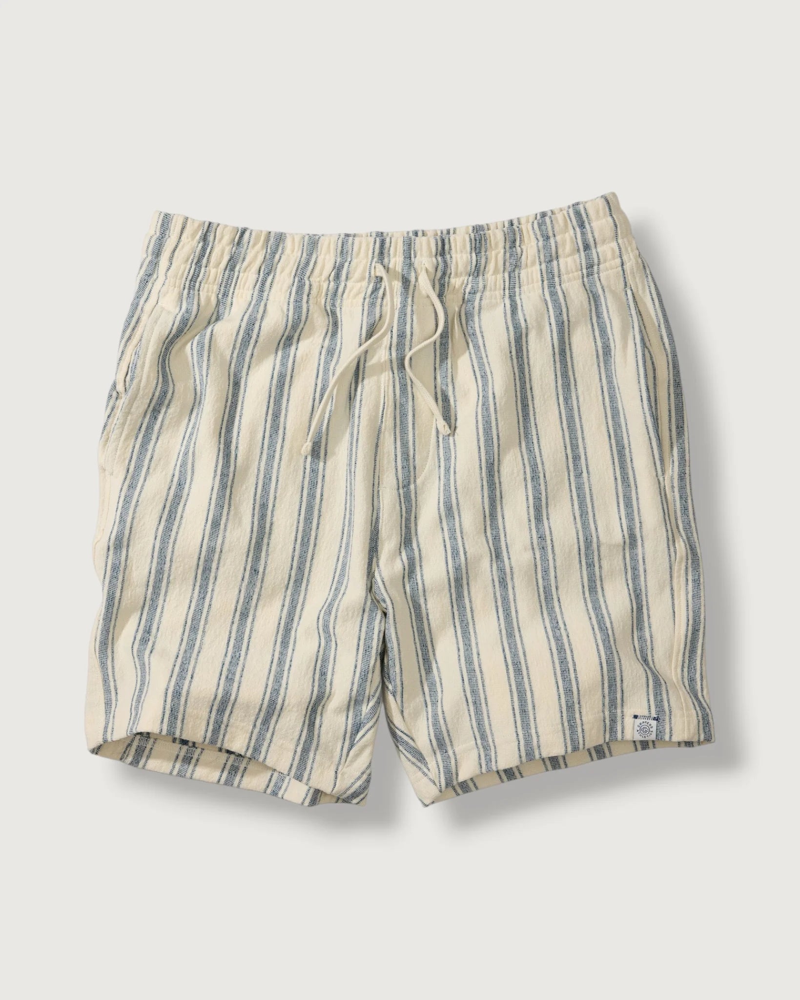 Baja Loopback Shorts 7" - Teal Cream Stripe