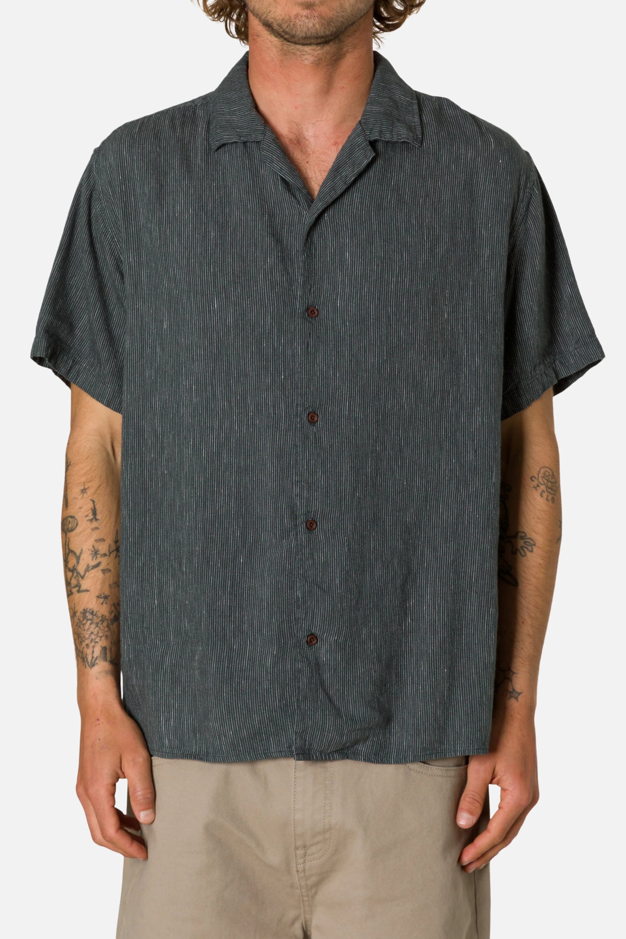 Teller Stripe Shirt - Black Wash