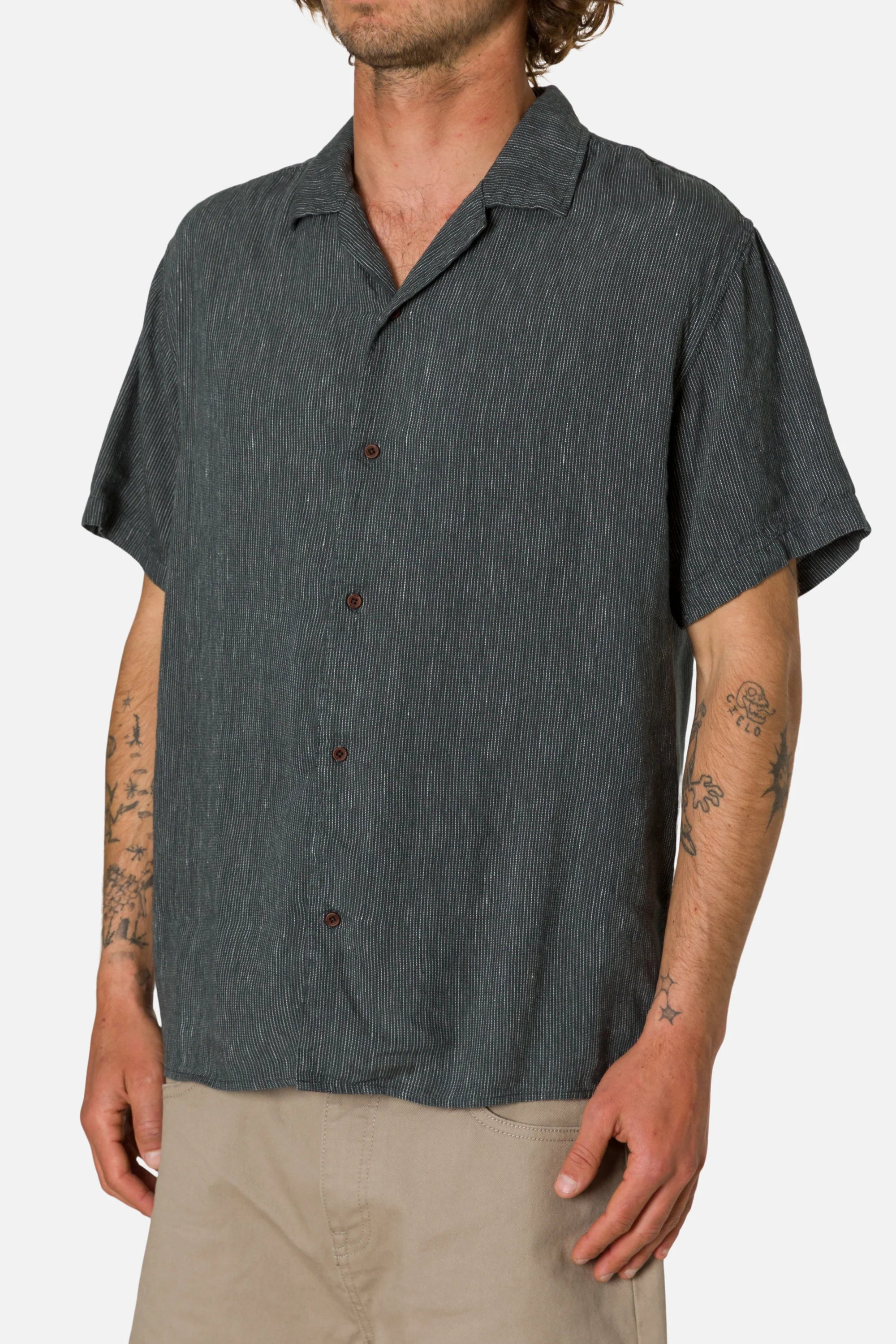 Teller Stripe Shirt - Black Wash