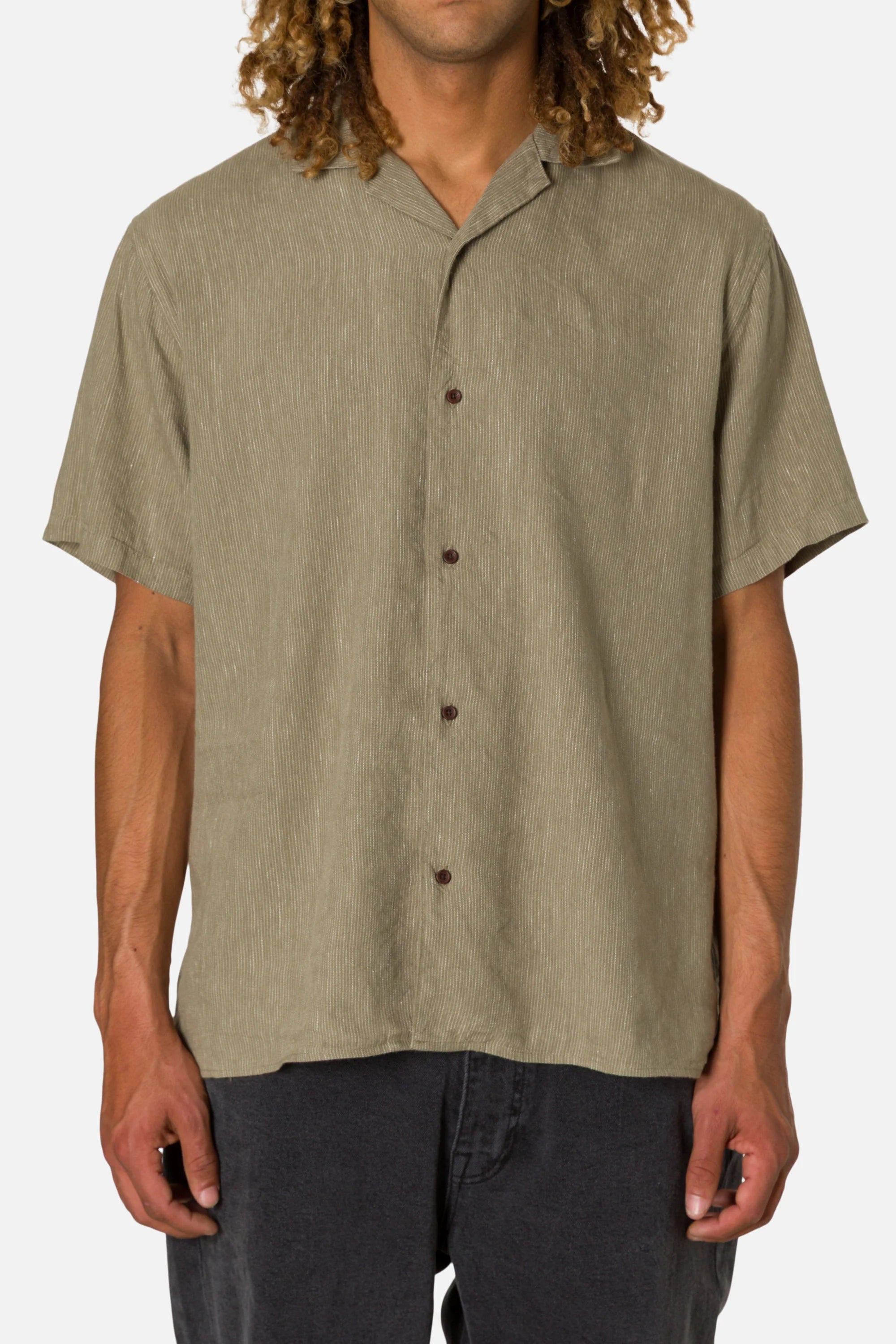 Teller Stripe Shirt - Moss