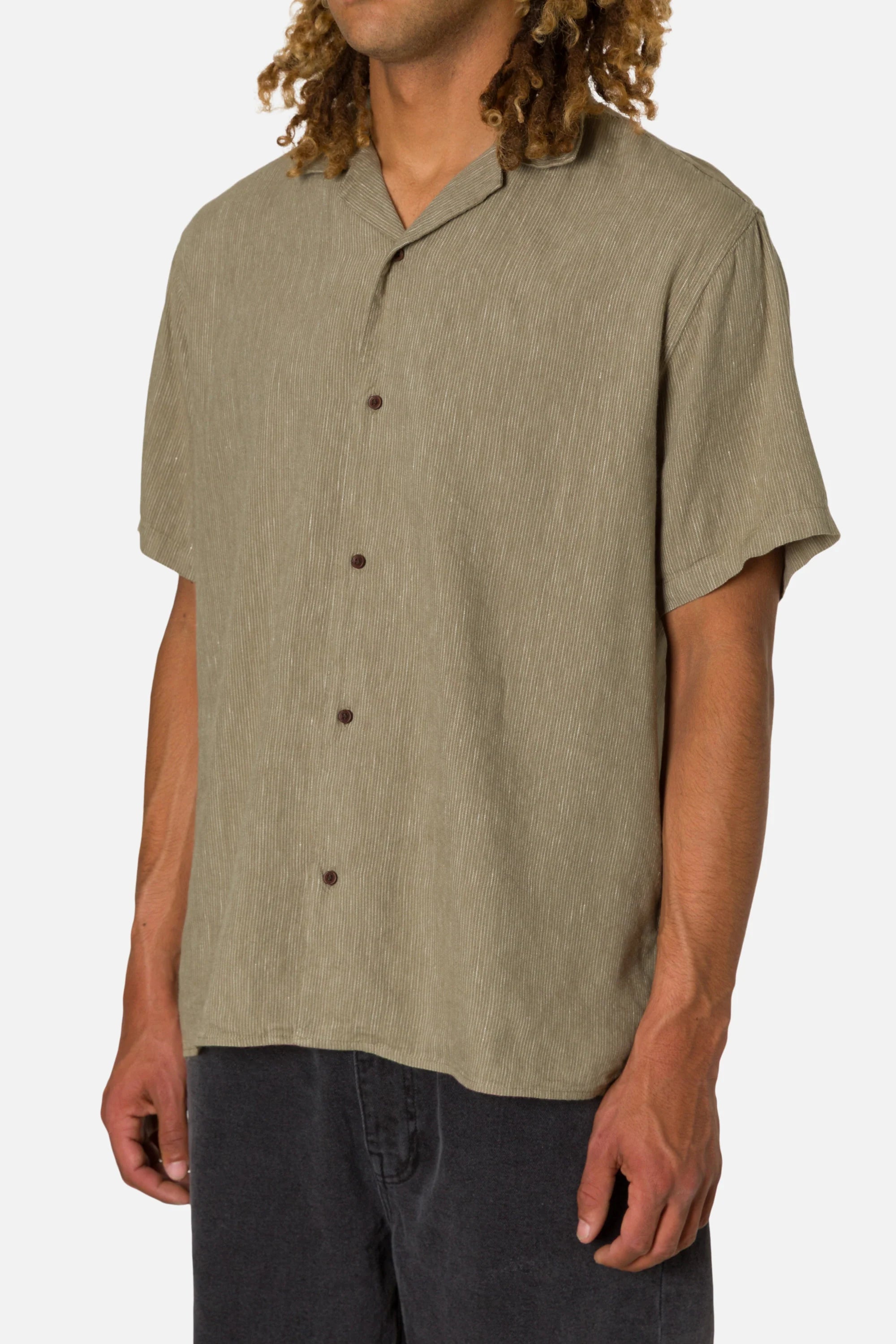 Teller Stripe Shirt - Moss