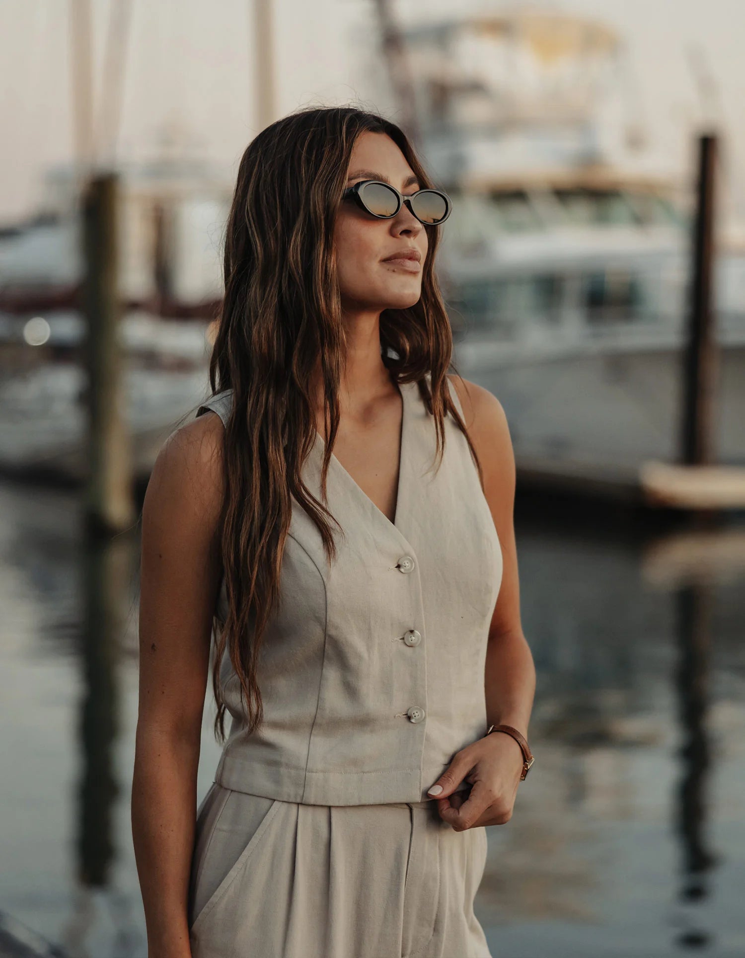 Leukos Linen-Blend Vest