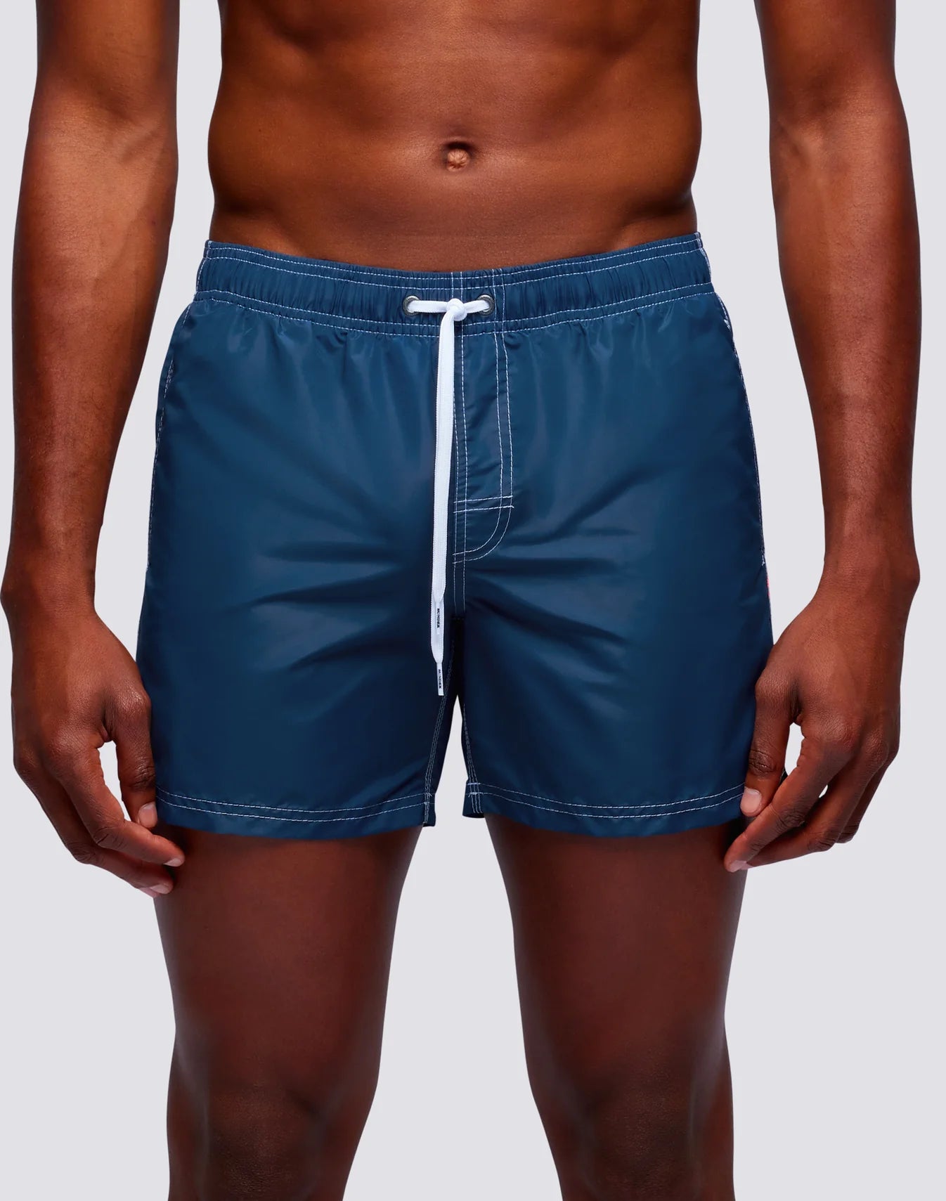 Iconic Taffeta Short Swimshorts with Elastic Waist - Navy