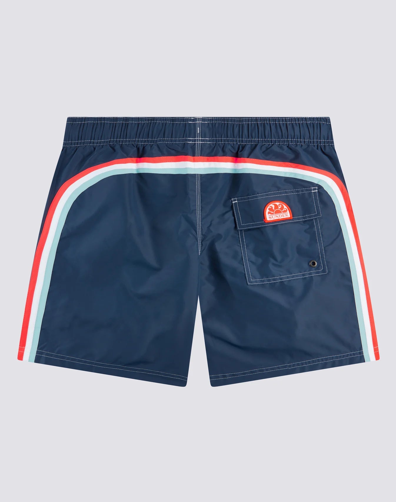 Iconic Taffeta Stretch Waist Mid Length Swim Shorts - Navy