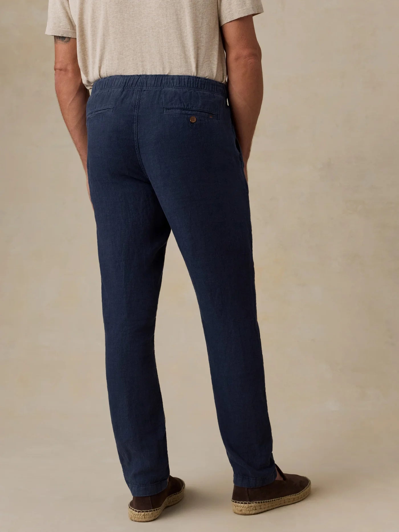 Linen Drawstring Pant - Island Navy
