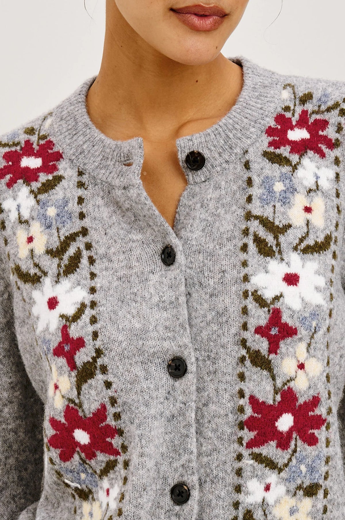 Millie Cardigan - Grey Flora