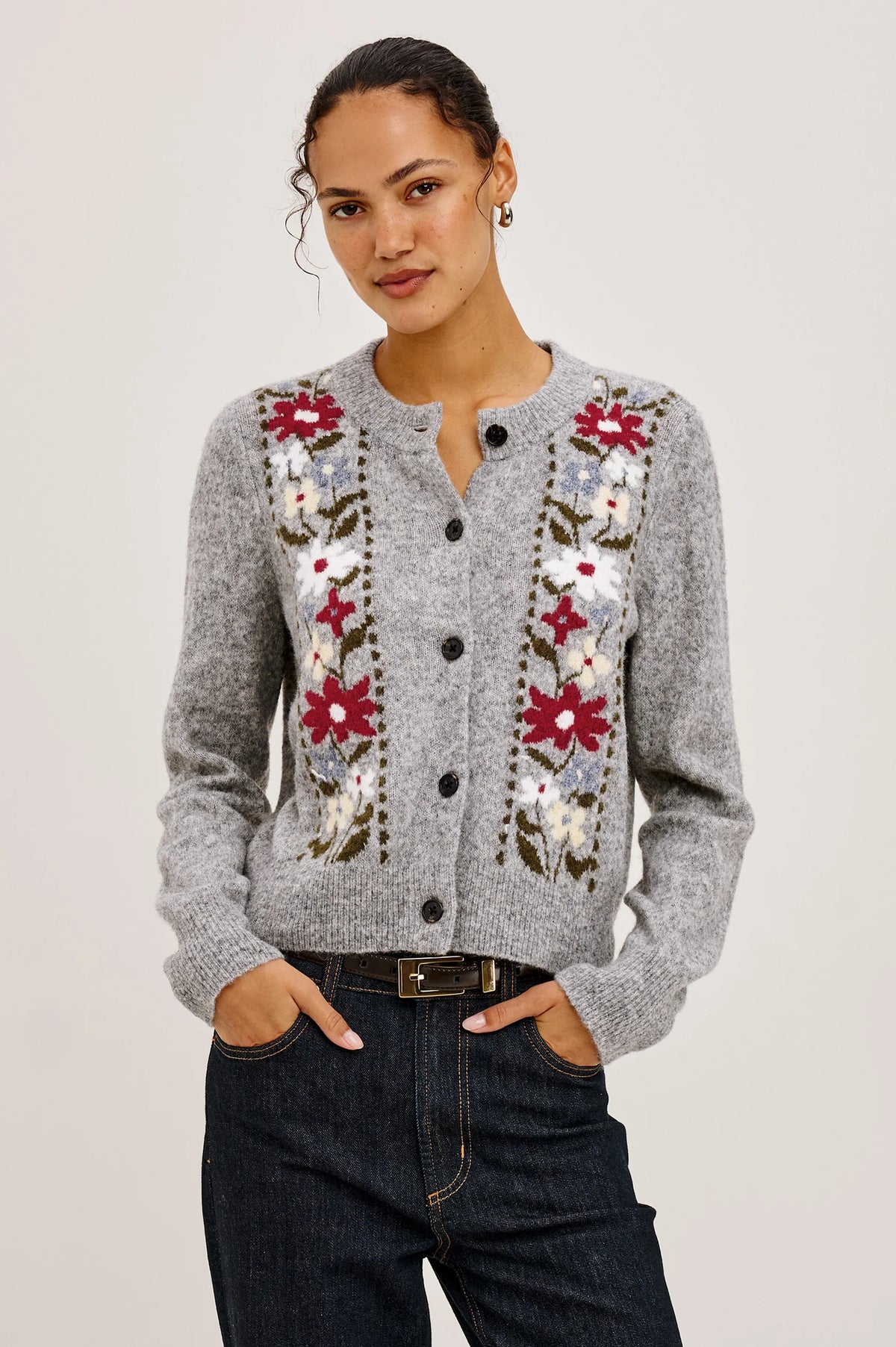 Millie Cardigan - Grey Flora