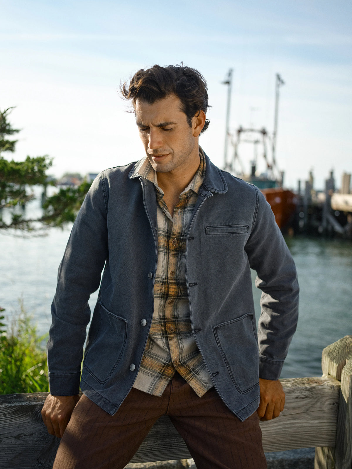 Drew Jacket in Organic Cotton - Graphite