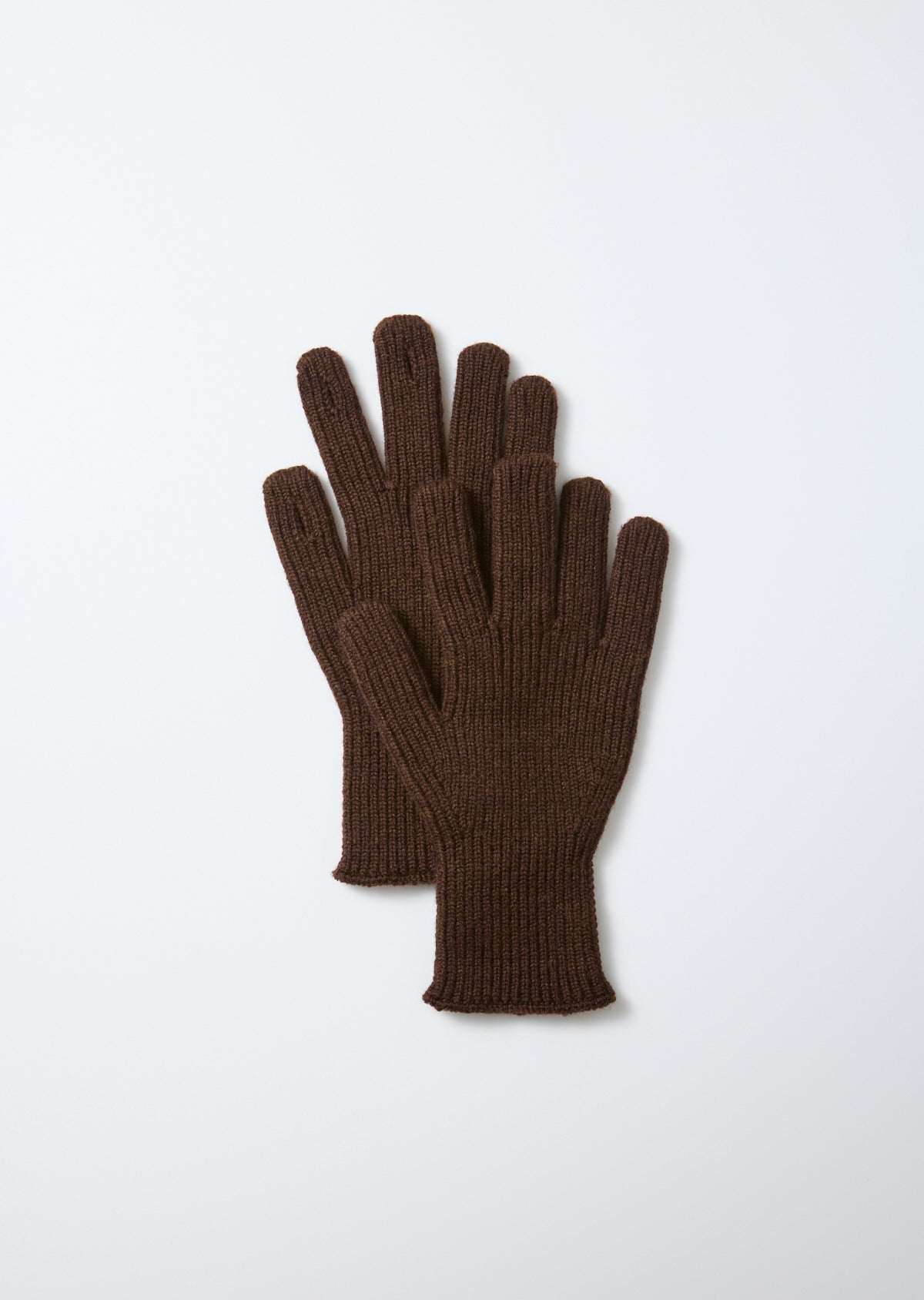 Washable Merino Knit Touch Gloves - Brown
