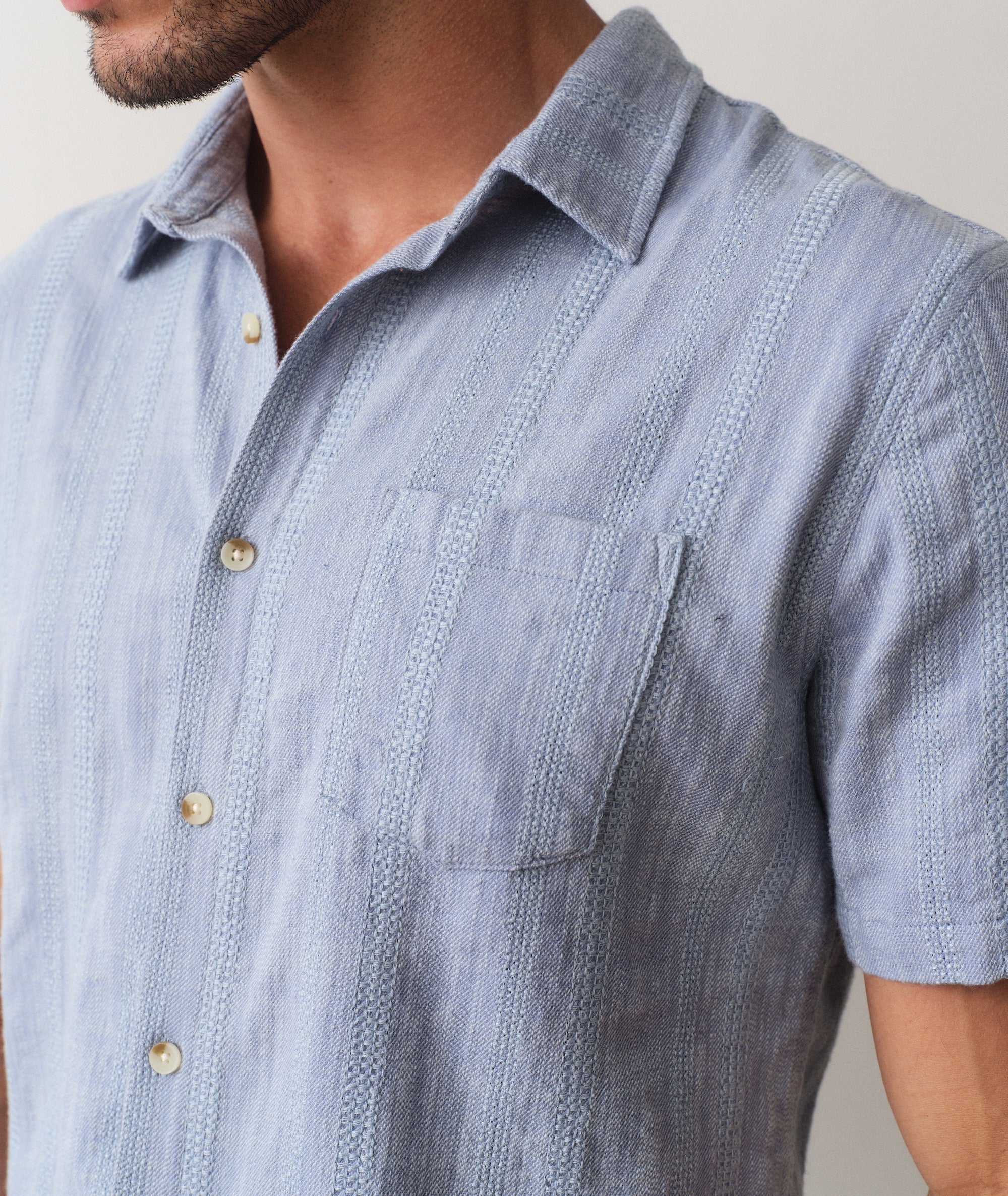 Classic Stretch Selvage Shirt - Blue