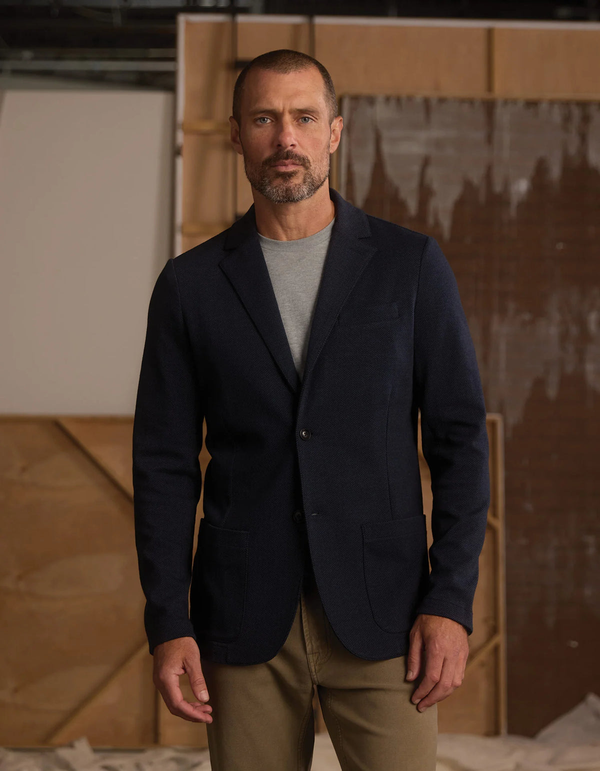 Stretch Knit Blazer - Normal Navy