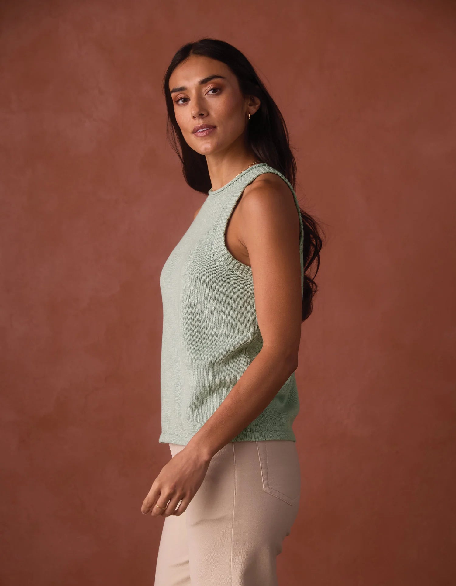 Wanderlust Hi-Neck Tank - Sea Glass