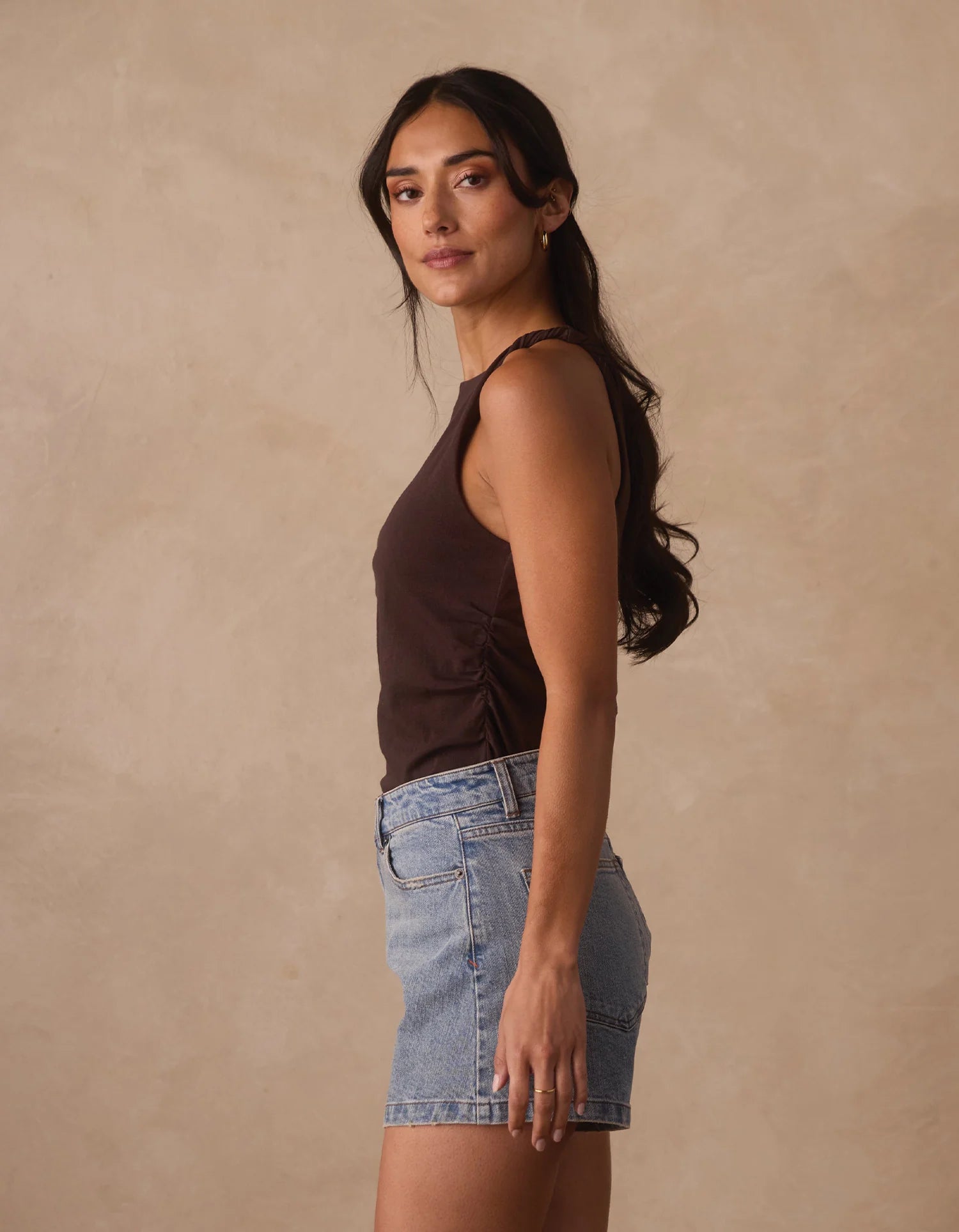 Normal Jersey Draped Tank - Umber