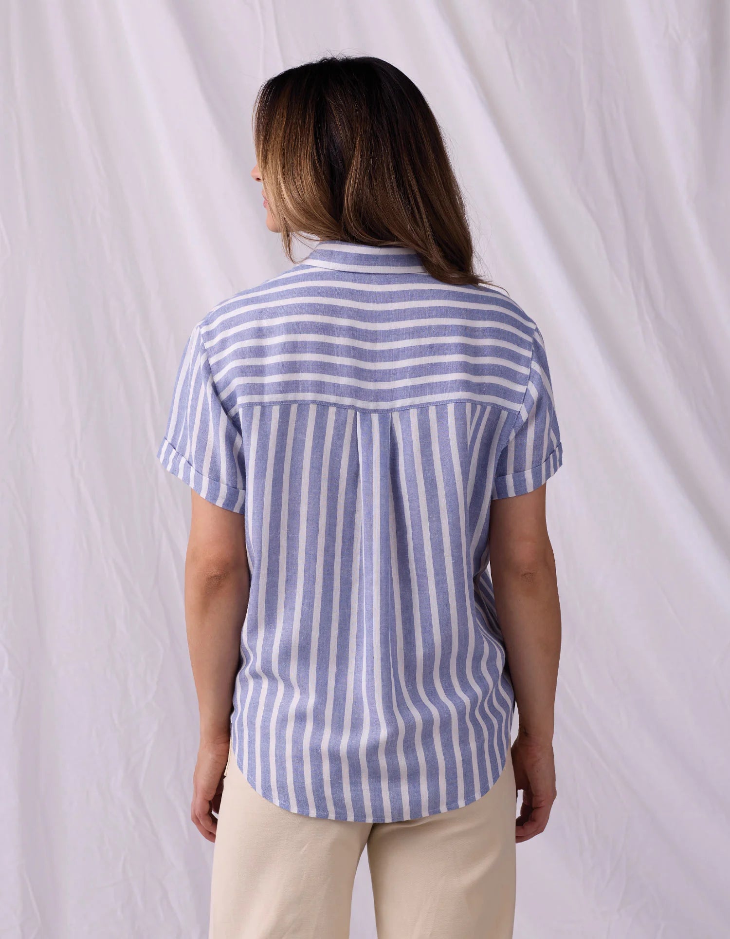 Women's Freshwater Button Up in Coastal Stripe